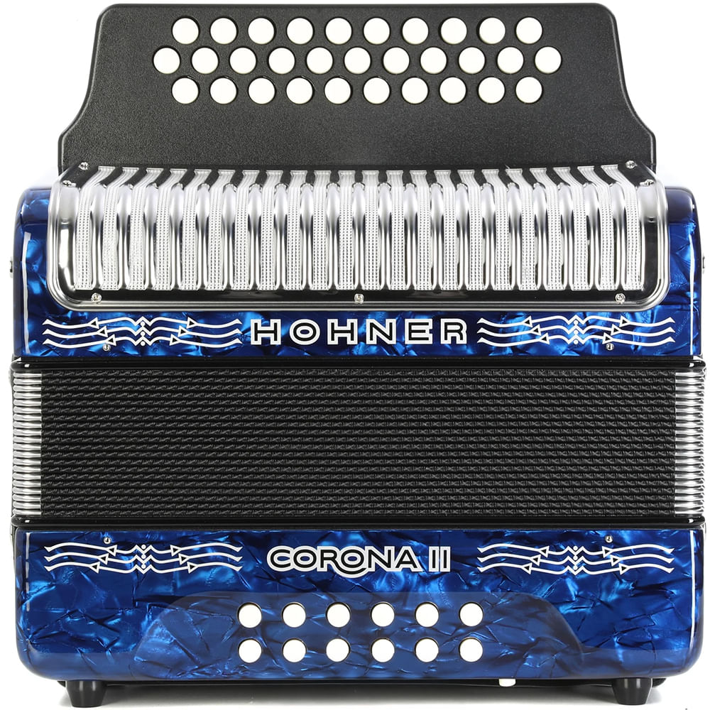 Acordeón Diatónico Hohner Corona II FBbEb - A5644 - Deep Blue foto 3