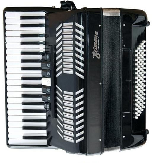 Acordeón Scimone L1309BK color negro - 80 bajos - 37 teclas - incluye case
