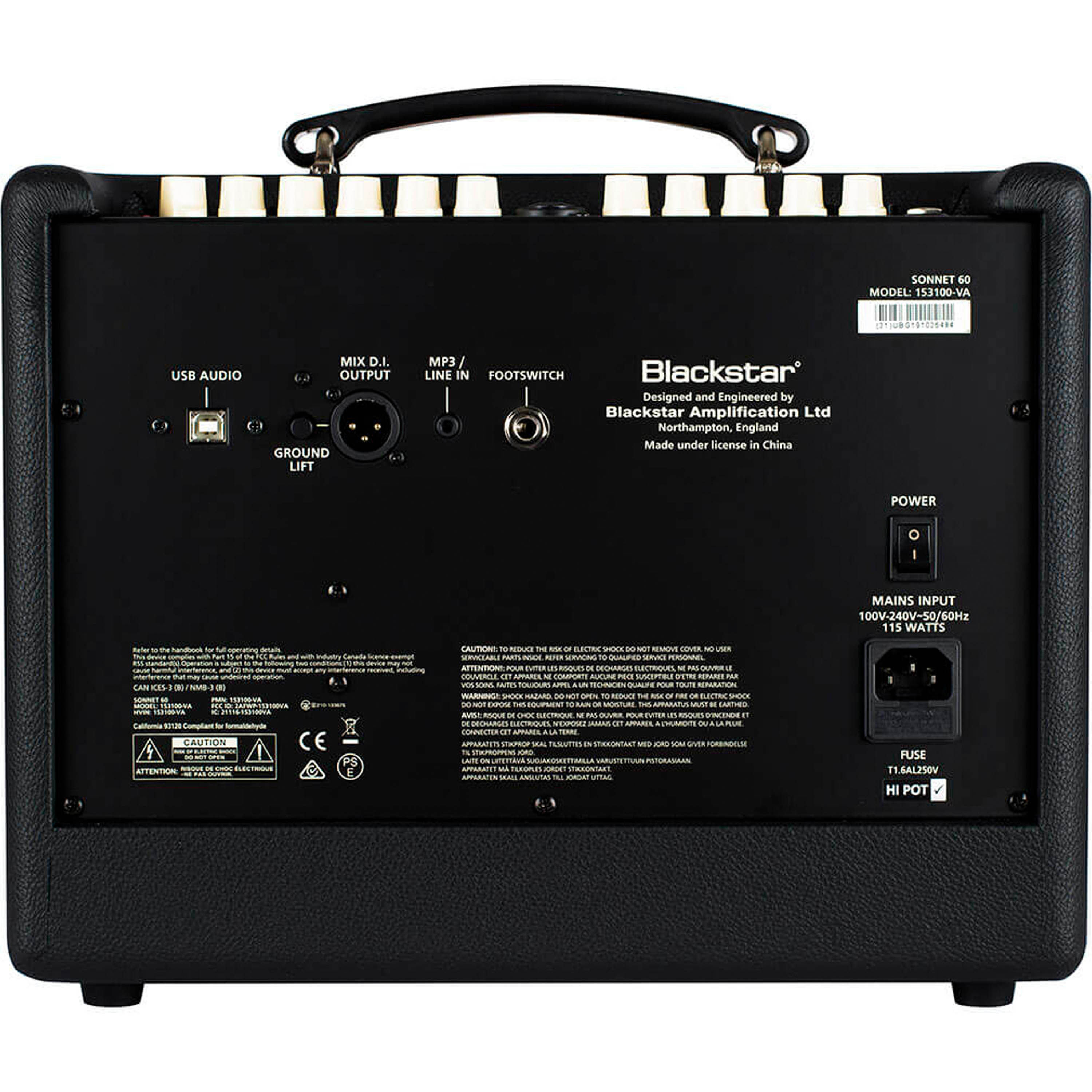 Amplificador de guitarra acústica Blackstar Sonnet 60 - Black foto 4