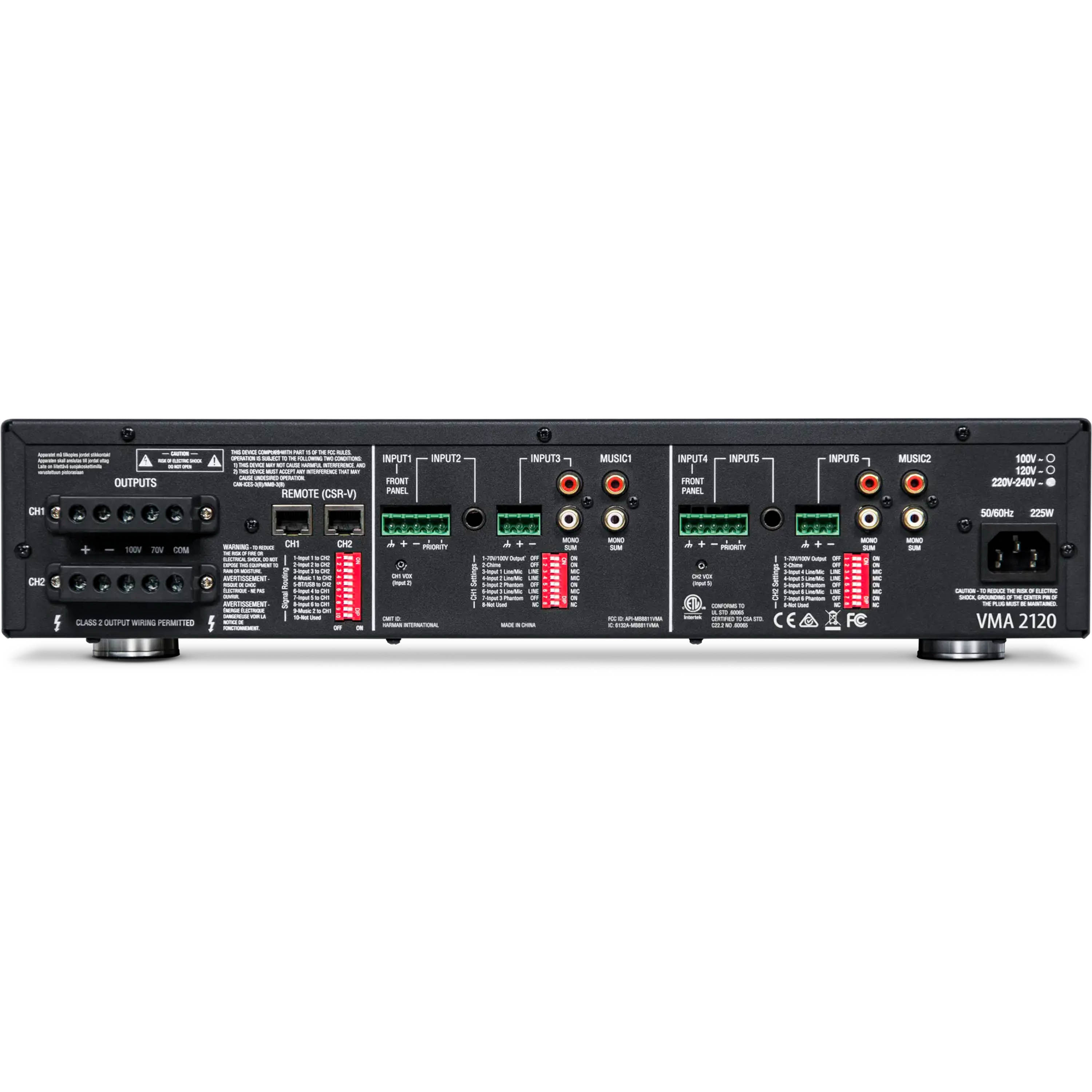 Amplificador mezclador JBL VMA2120 de 8 entradas x 60/120 W de salida foto 2