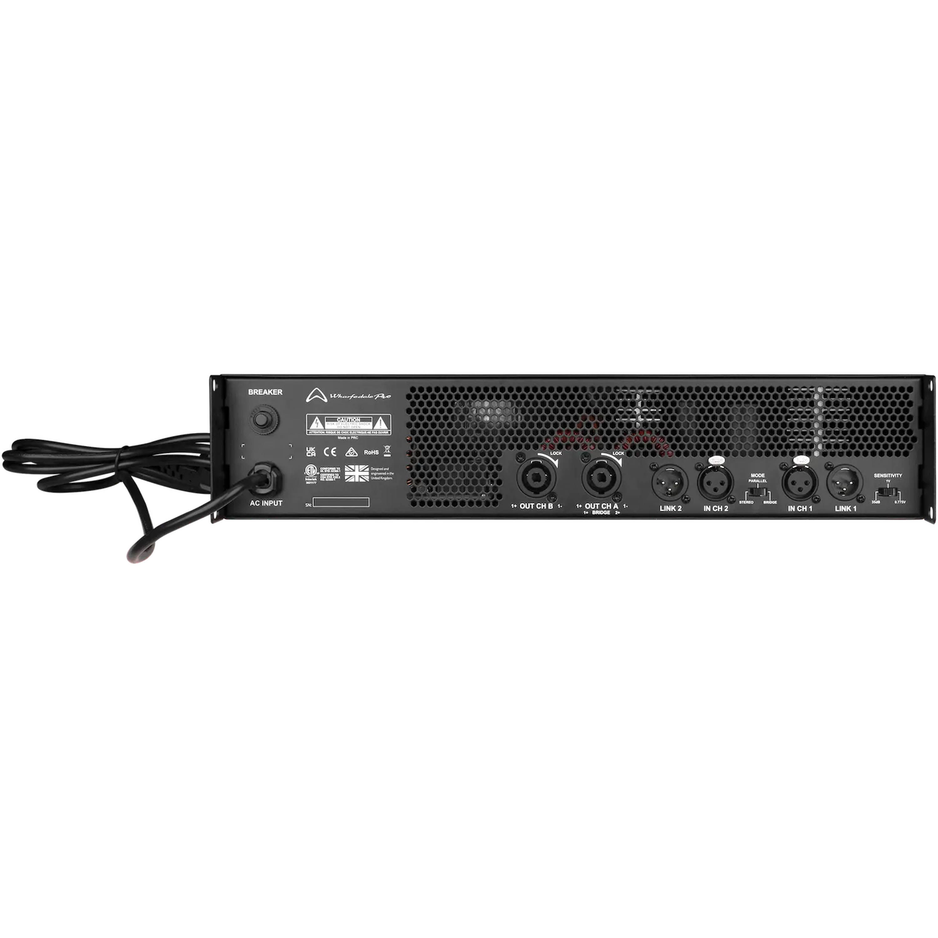 Amplificador Wharfedale pro DR4800 2 x 2500 watts 4 Ohm foto 2