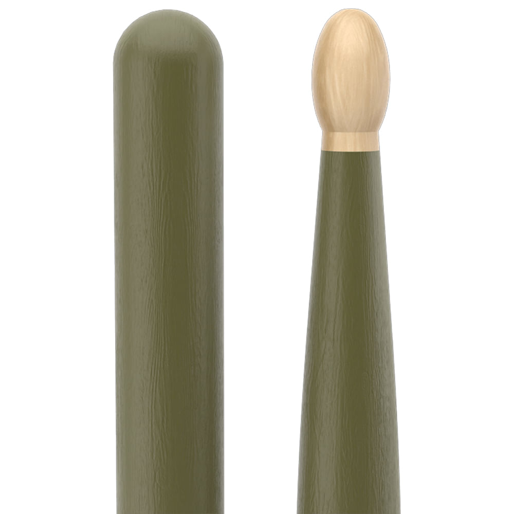 Baqueta Punta Madera Promark 5B Painted Hickory TX5BW - Army Green foto 4