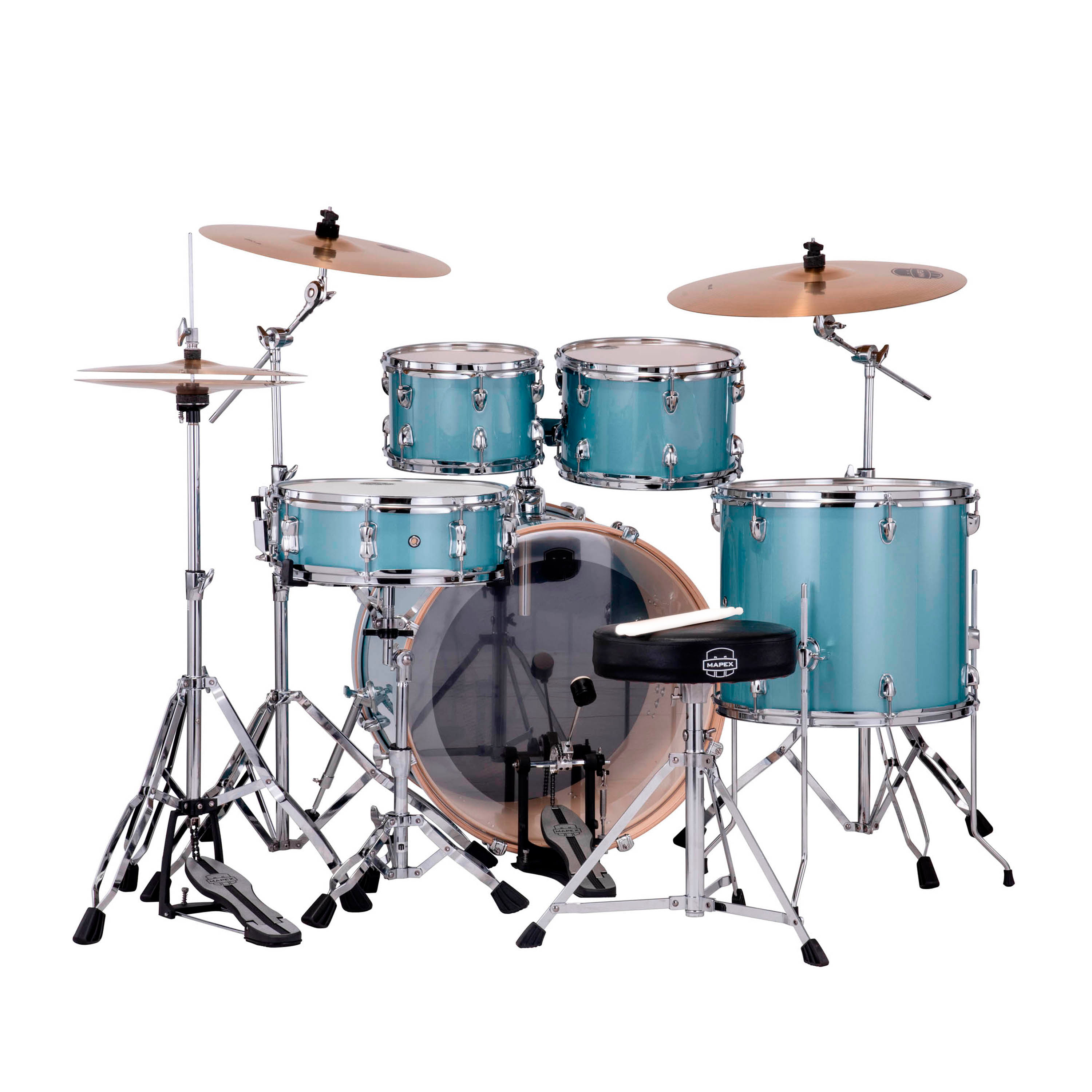 Batería acústica Mapex Serie Venus VE5295FTCVJ - Aqua Blue Sparkle foto 3