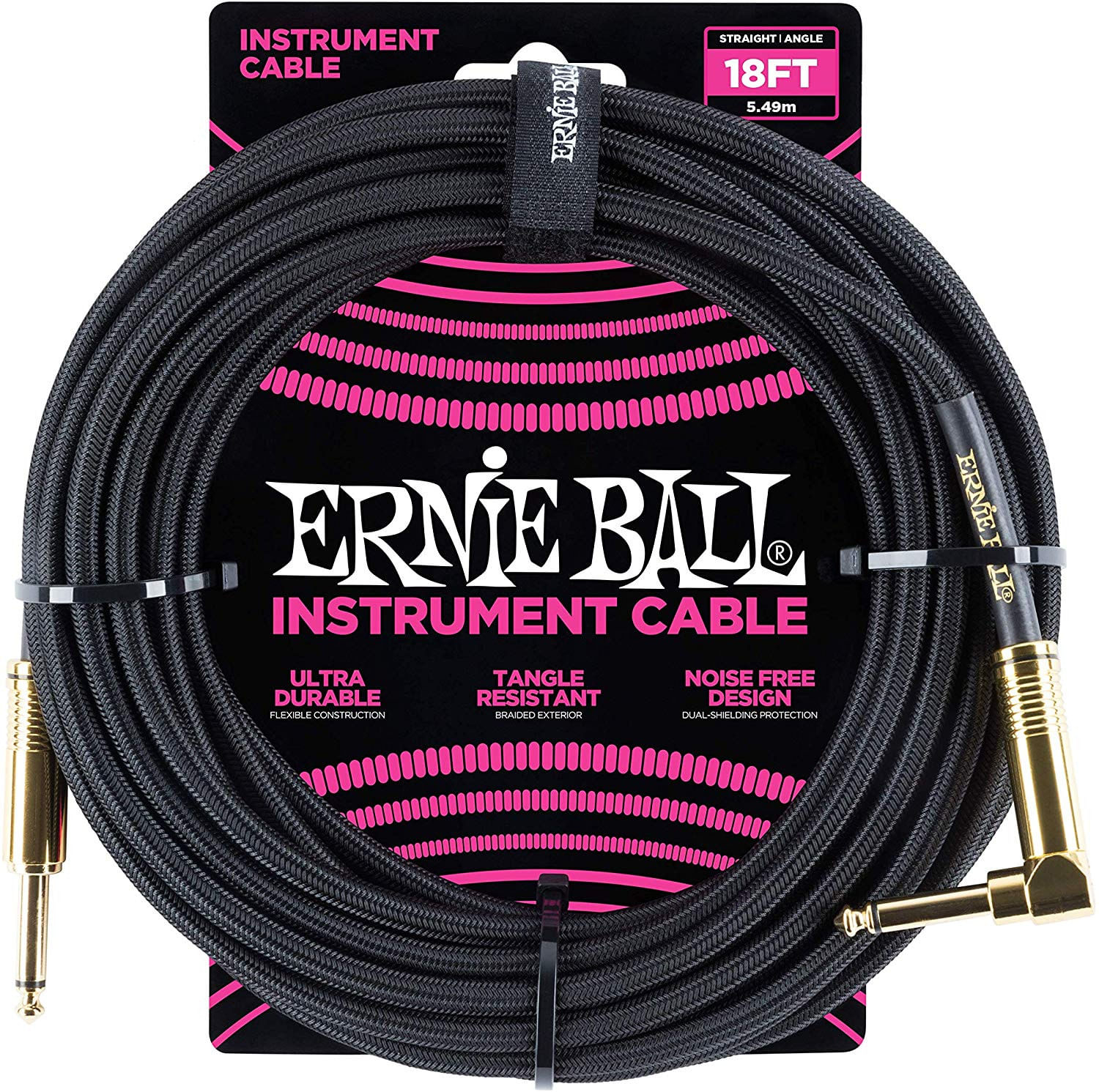 Cable de instrumento Ernie Ball P06086 - 5.4m - Negro