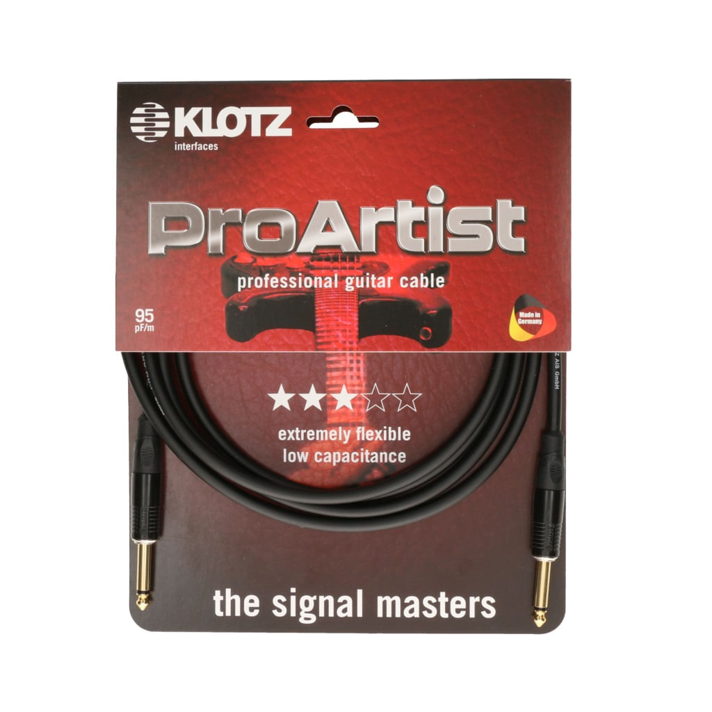 Cable de instrumento Klotz Pro Artist 1/4 a 1/4 rectos 3m - PROK030PP foto 2