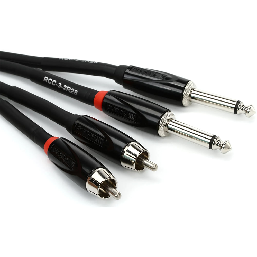 Cable Estéreo 2x RCA - Jack TS 1/4" Roland RCC-3-2R28 - 1m foto 2