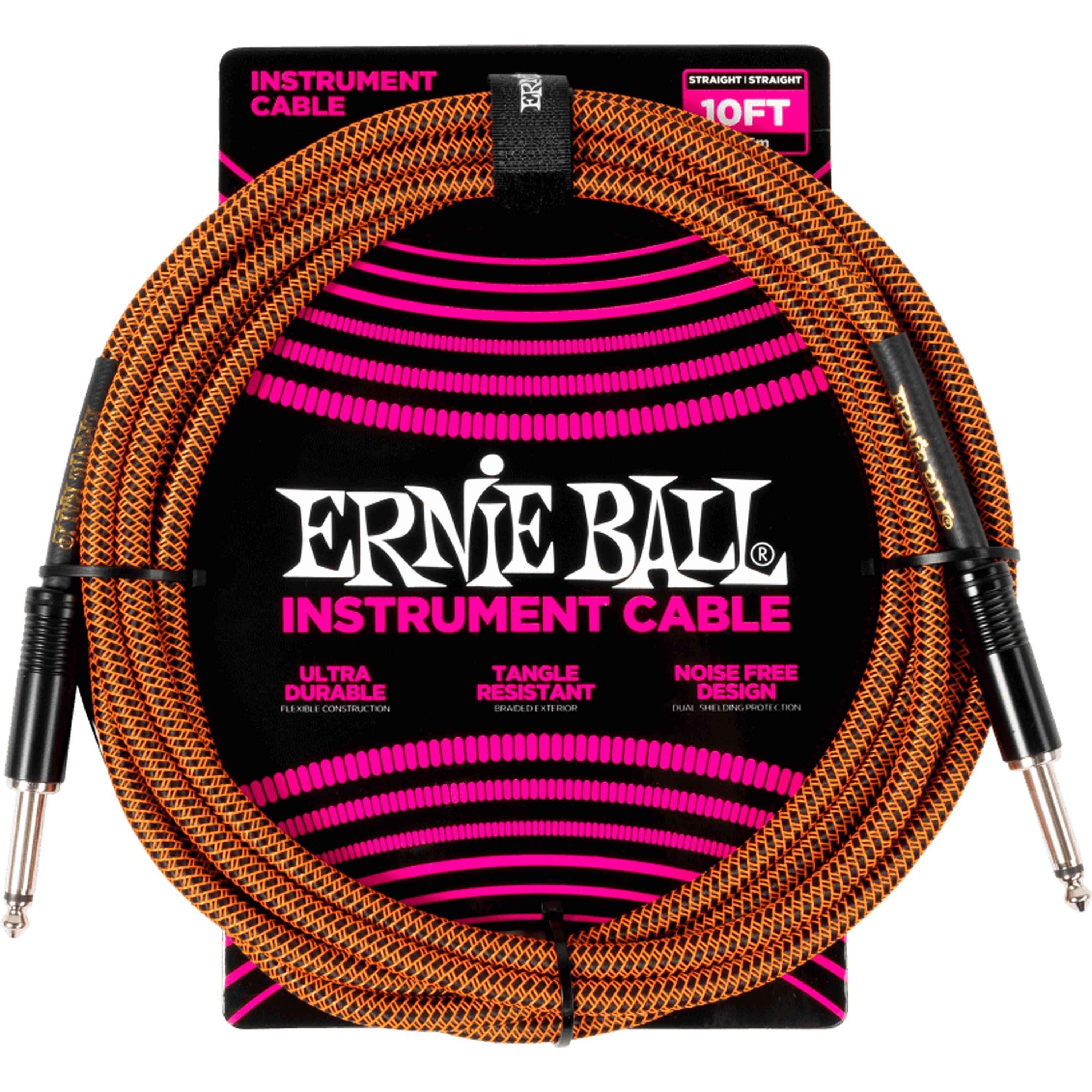 Cable instrumento Ernie Ball P06468 Braided Recto/Recto 3m - Pumpkin Pie