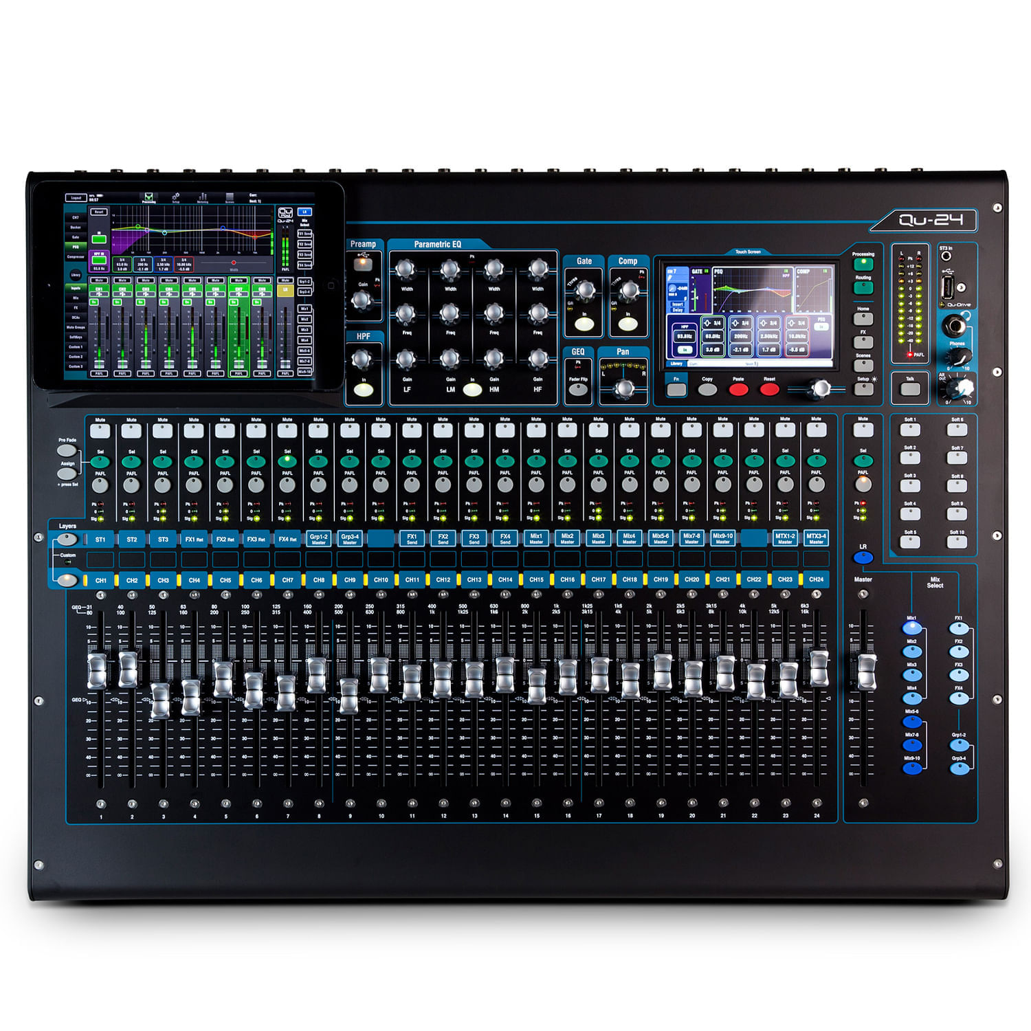 Consola Digital Allen & Heath QU-24, con Faders Motorizados foto 2