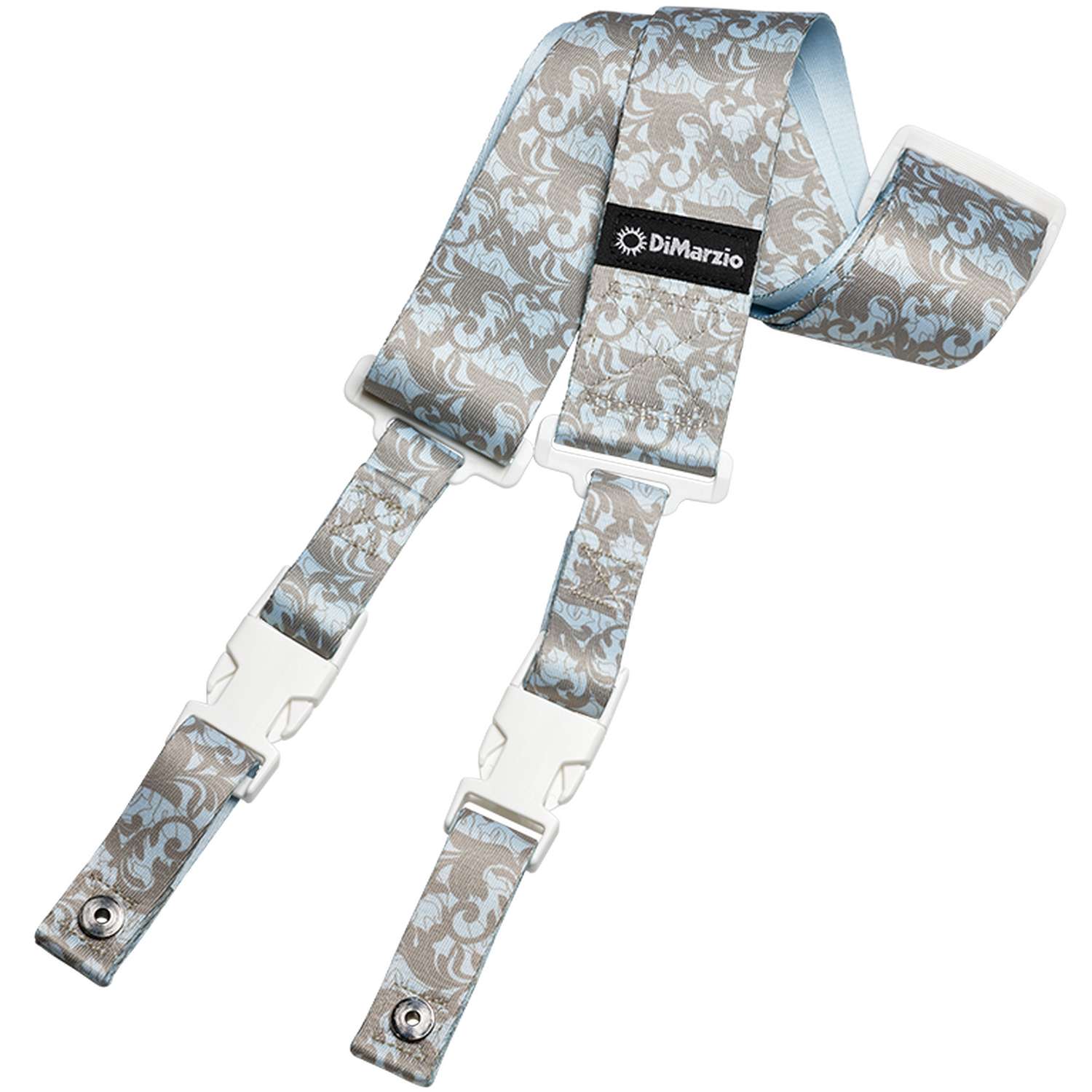 Correa para guitarra Dimarzio con sistema Cliplock  DD2253 Utopia Blue&Silver