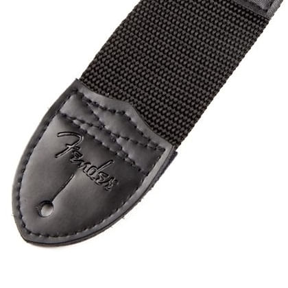 Correa para guitarra Fender 2" Negra con logo amarillo foto 2