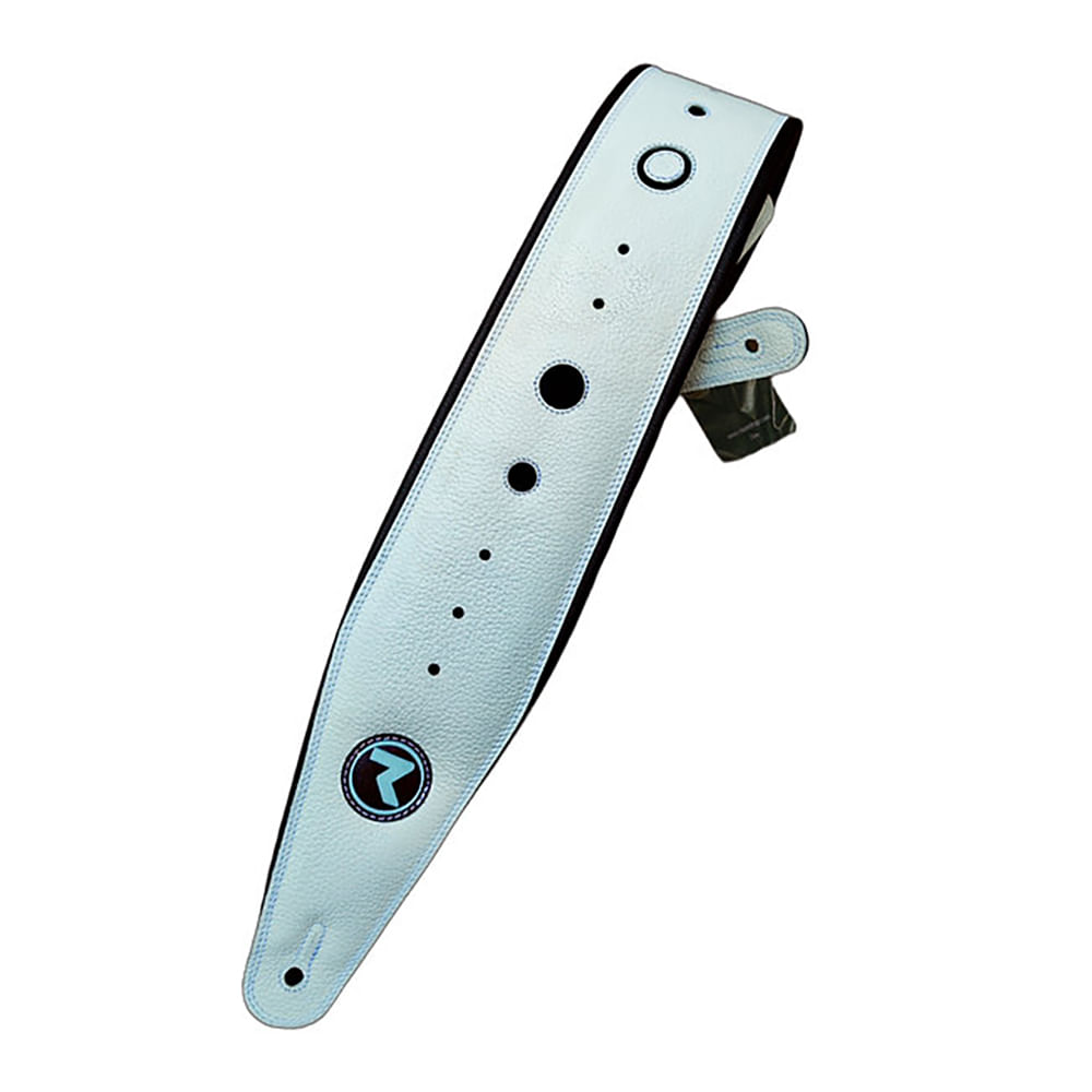 Correa Para Guitarra y Bajo Raven Straps Cosmos 4" - White Marfil/Black