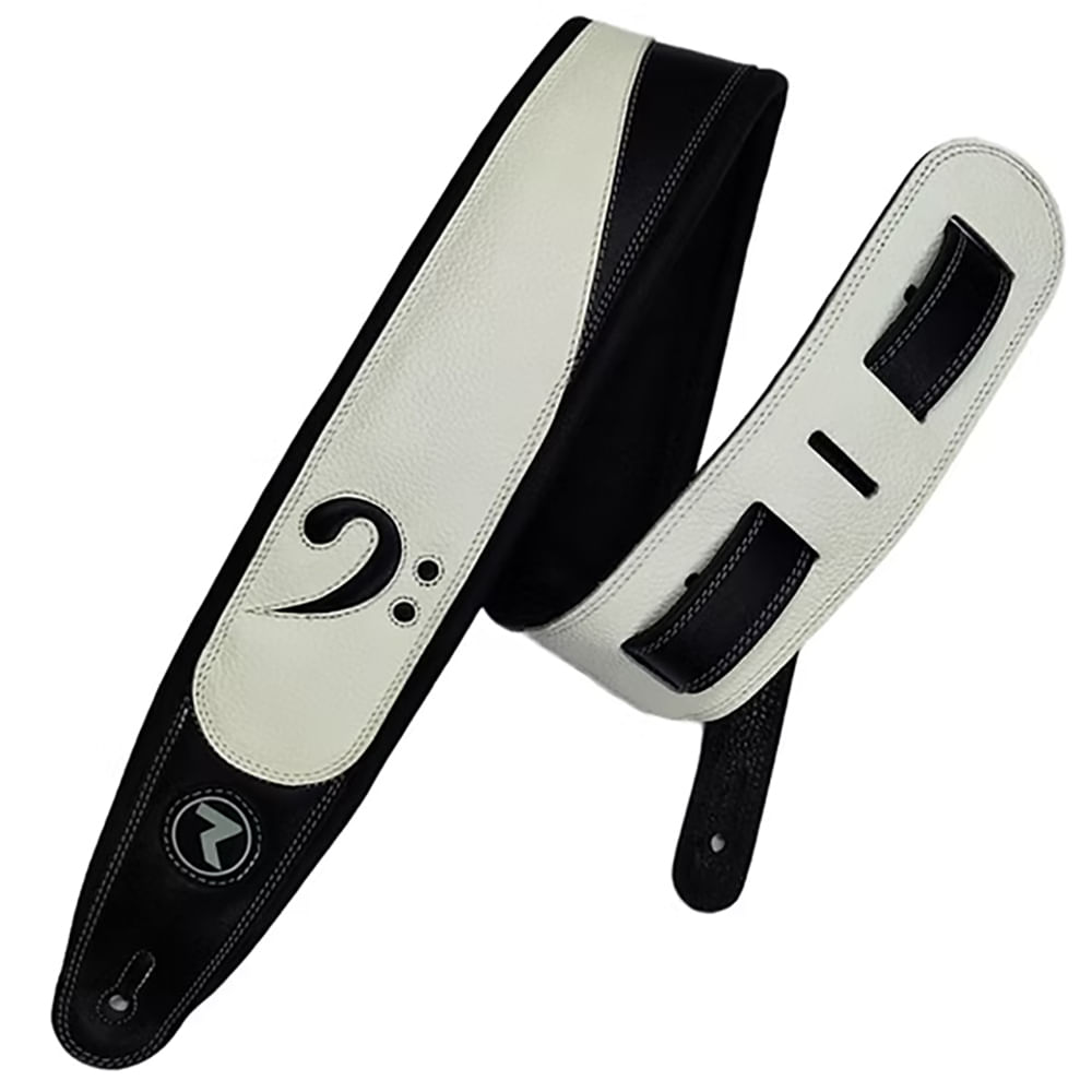 Correa Para Guitarra y Bajo Raven Straps Jaco 3" - White Marfil/Black foto 2