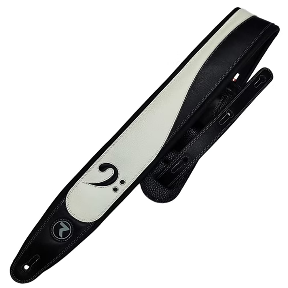 Correa Para Guitarra y Bajo Raven Straps Jaco 3" - White Marfil/Black foto 3