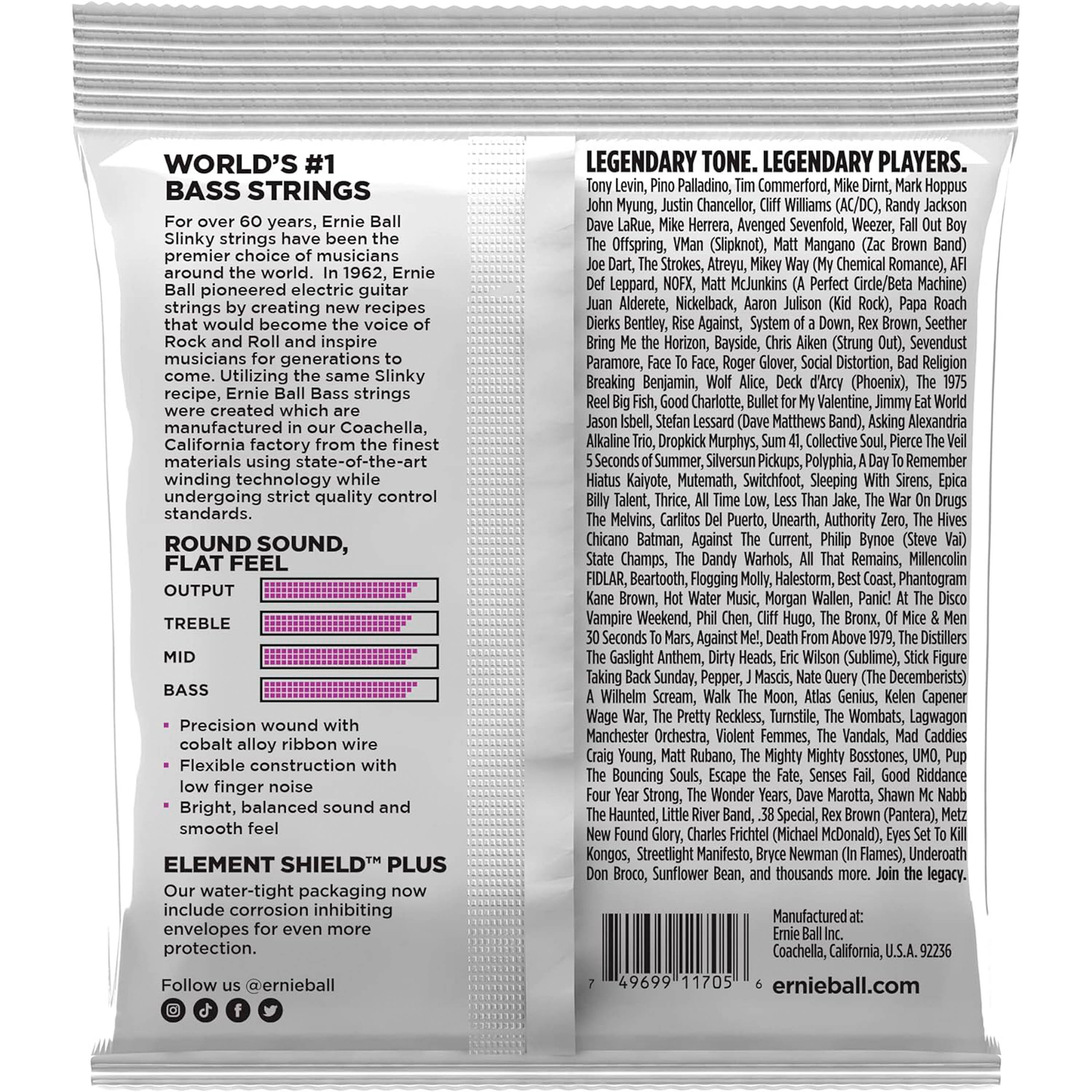 Cuerdas de bajo eléctrico Ernie Ball P02817 escala corta 50-110 foto 2