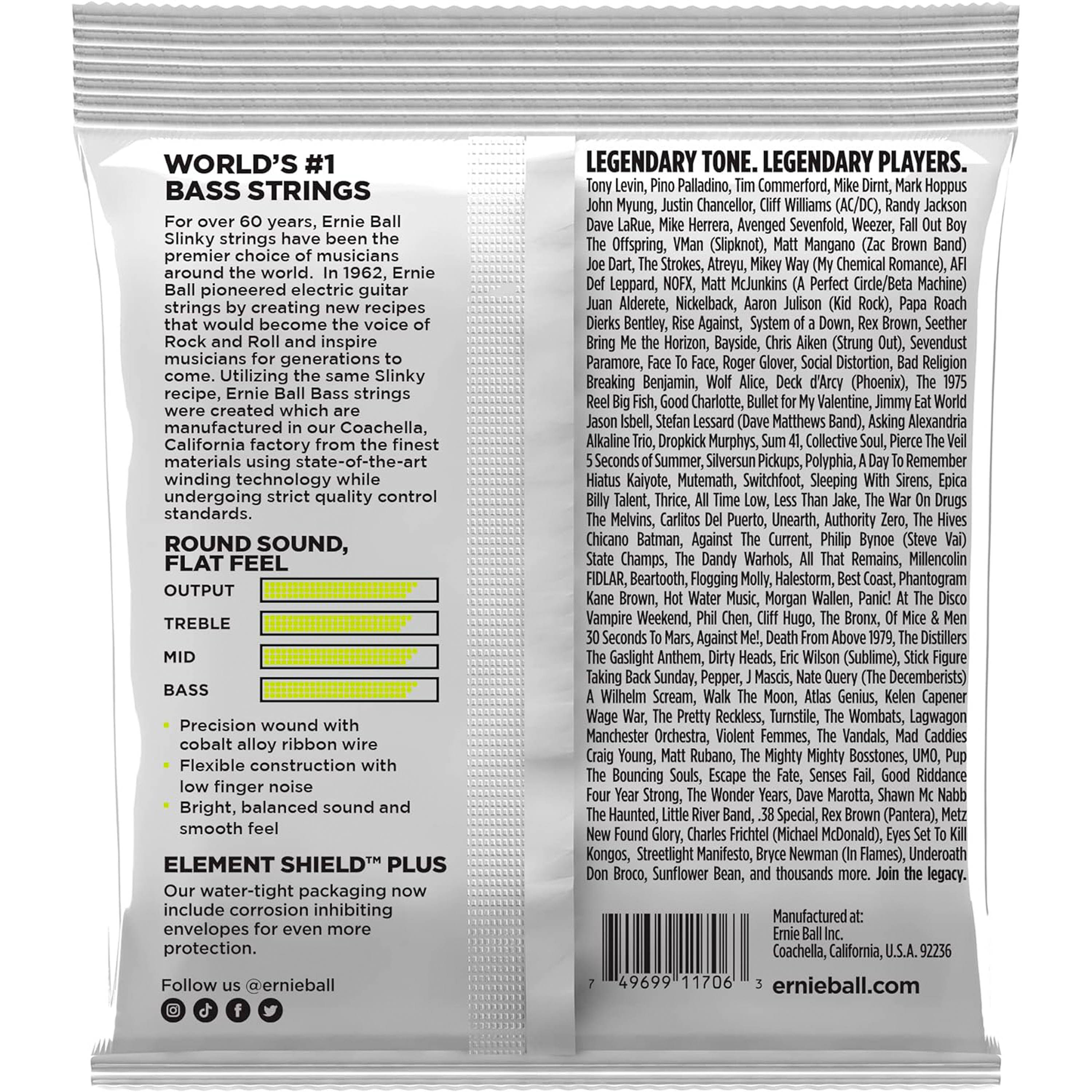 Cuerdas de bajo eléctrico Ernie Ball P02818 escala corta 45-105 foto 2