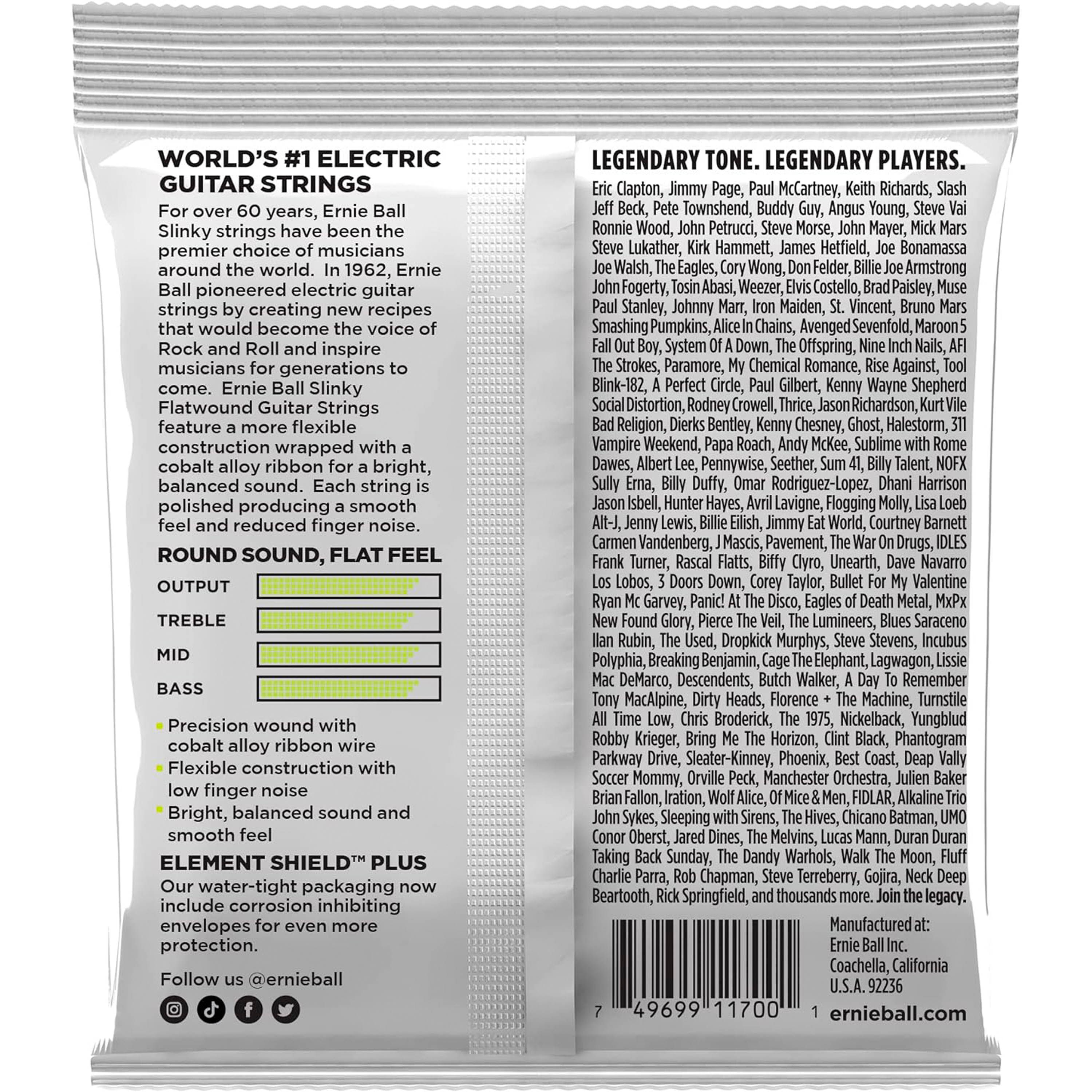 Cuerdas guitarra eléctrica Ernie Ball Flatwound P02591 10-46 foto 2