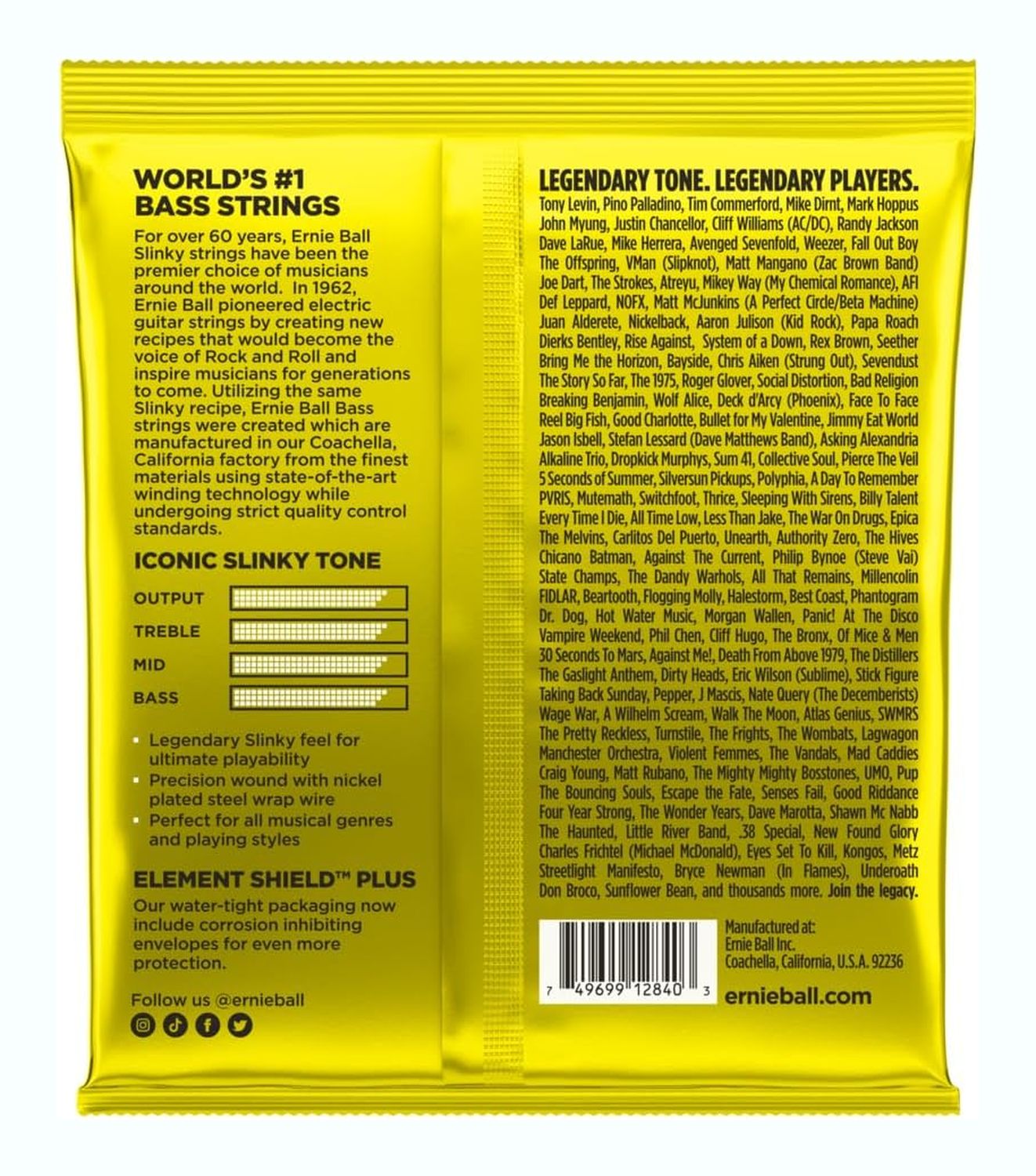 Cuerdas para bajo eléctrico Ernie Ball 65-130 Beefy Slinky P02840 foto 2