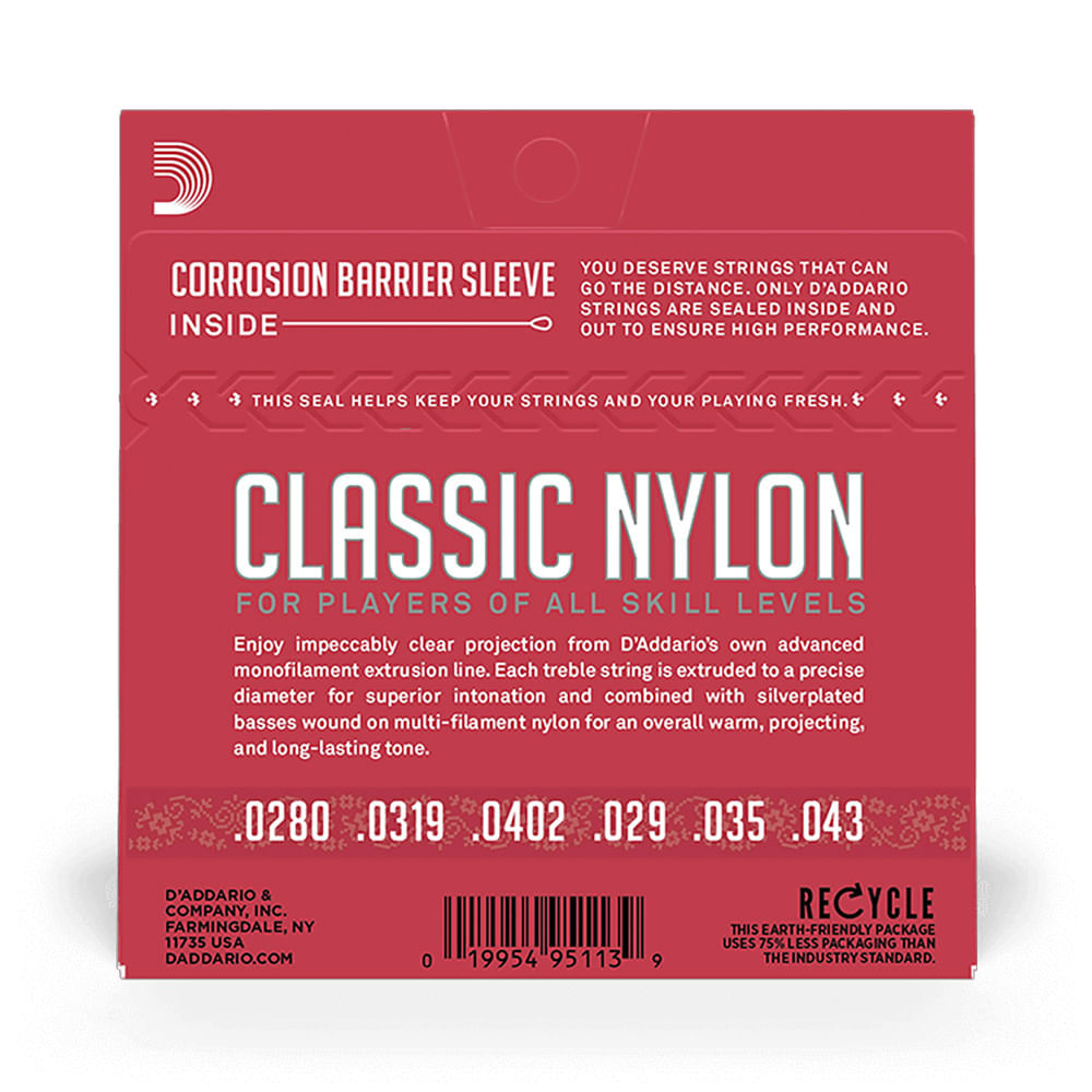 Cuerdas Para Guitarra Clásica Daddario EJ27N, Nylon foto 3