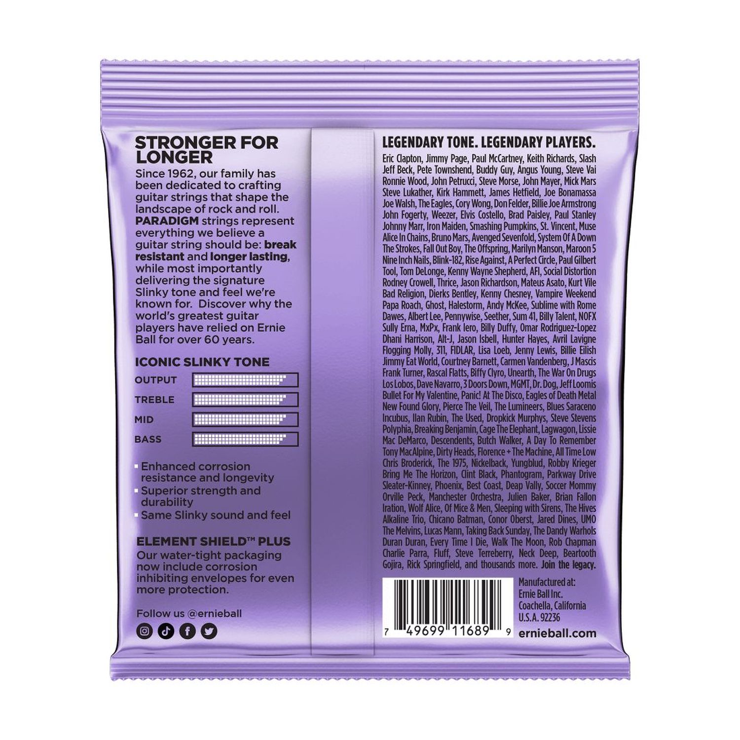 Cuerdas para guitarra eléctrica Ernie Ball 10-48 Ultra Slinky Paradigm  P02017 foto 2