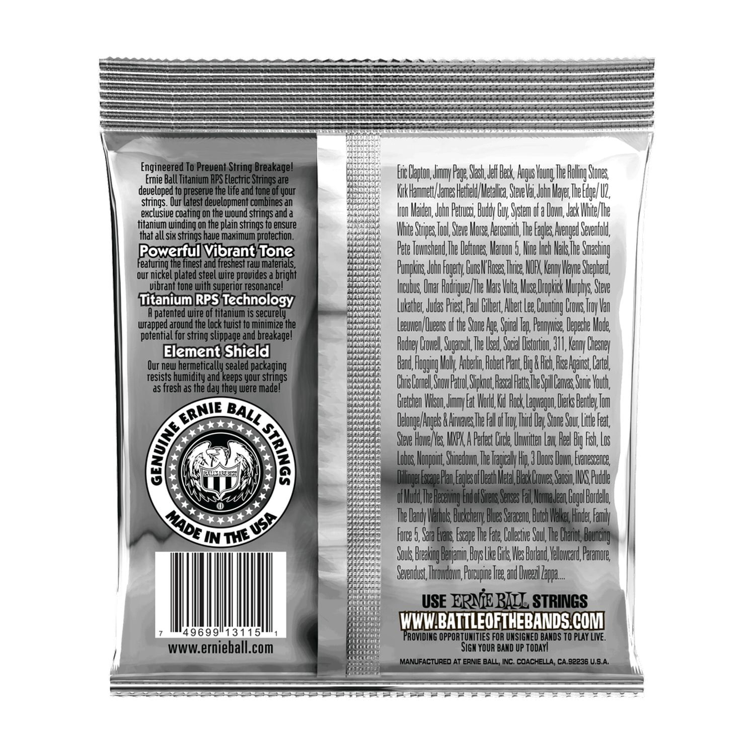 Cuerdas para guitarra eléctrica Ernie Ball 10-52 Slinky Coated Titanium RPS P03115 foto 2