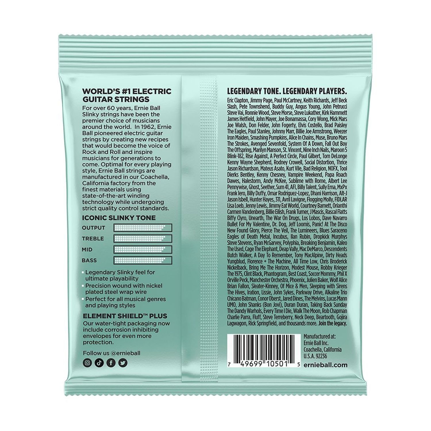 Cuerdas para guitarra eléctrica Ernie Ball 10.5-52 Mondo Slinky  P02211 foto 2