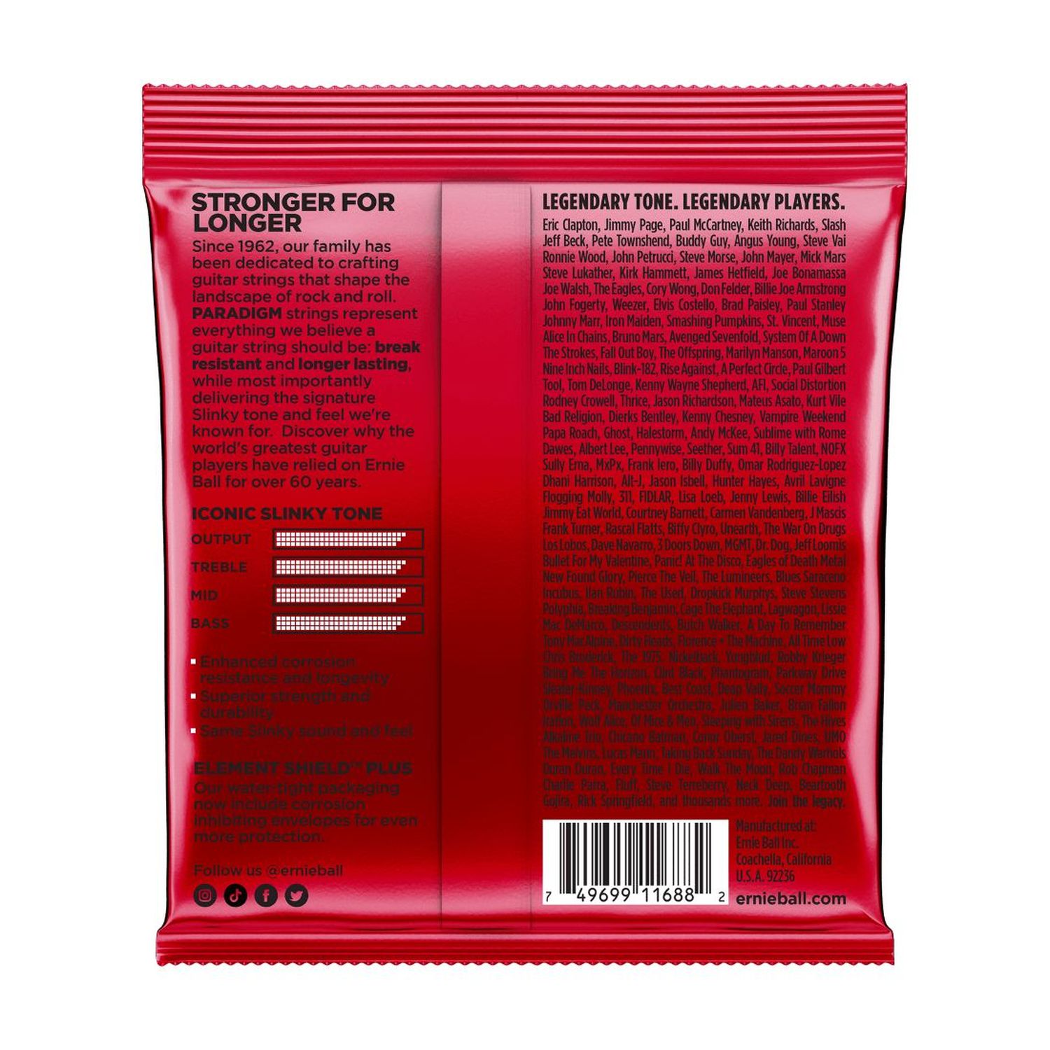 Cuerdas para guitarra eléctrica Ernie Ball 11-52 Burly Slinky Paradigm  P02016 foto 2