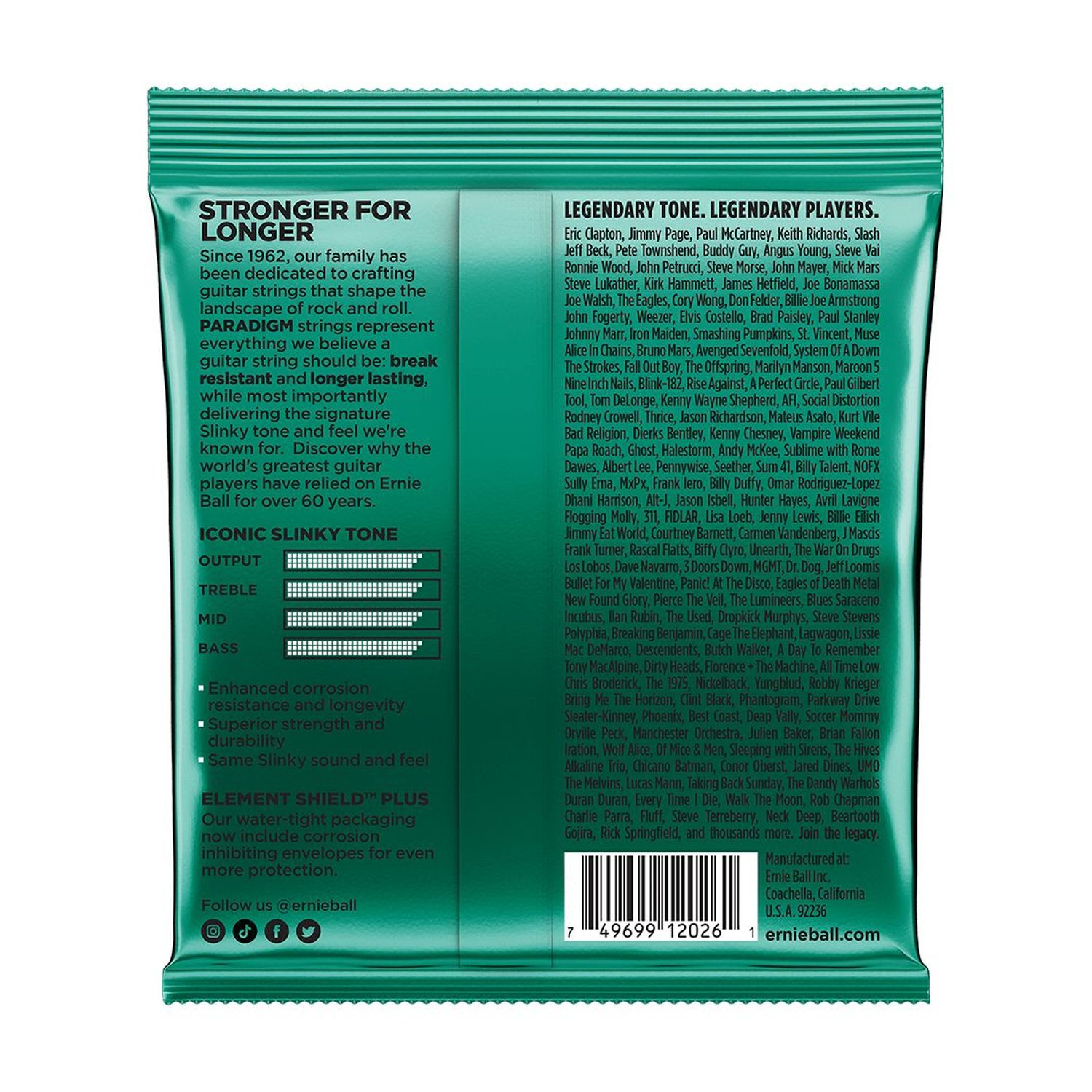 Cuerdas para guitarra eléctrica Ernie Ball 12-56 Not Even Slinky Paradigm  P02026 foto 2