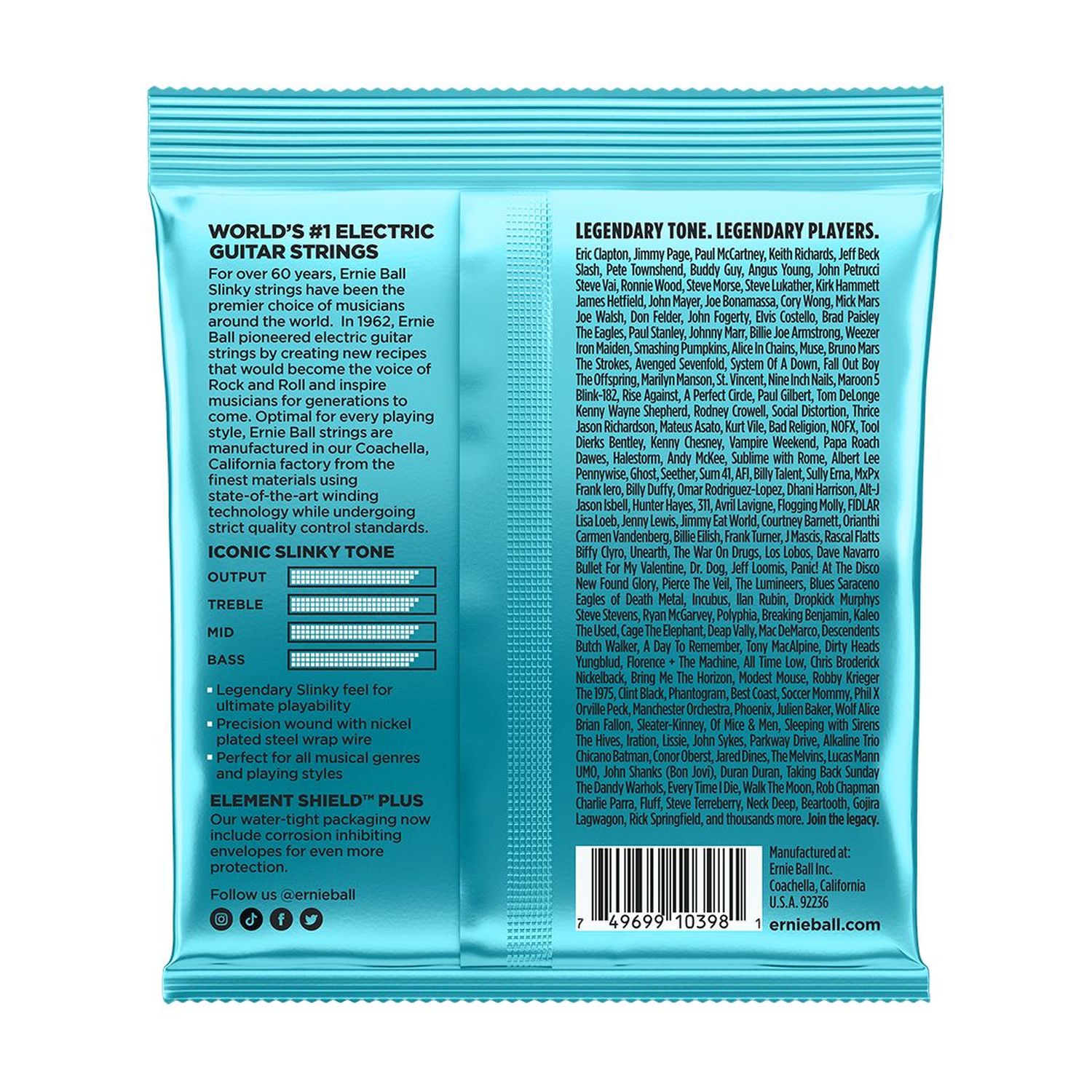 Cuerdas para guitarra eléctrica Ernie Ball 8.5-40 Mighty Slinky  P02228 foto 2
