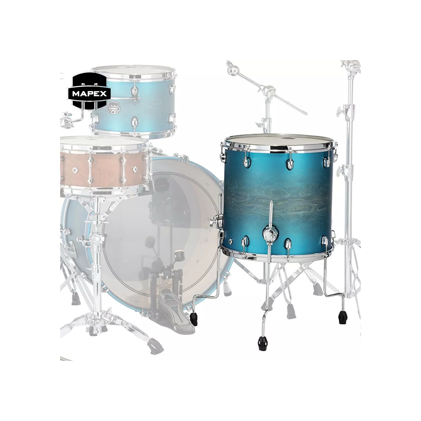 Floor tom Mapex Saturn EVO Exotic Azure 14" x 14" SEF1414MPT