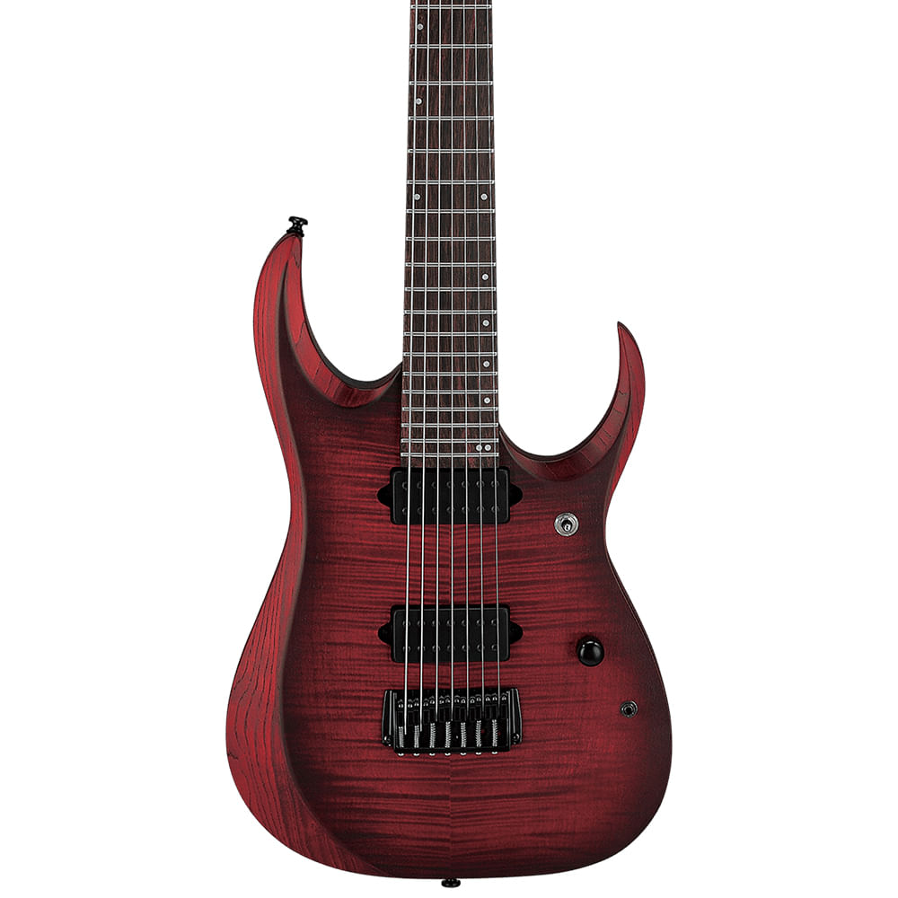 Guitarra Eléctrica 7 Cuerdas Ibanez RGA Standard RGD721FA WUF - Stained Wine Red Burst Flat foto 2