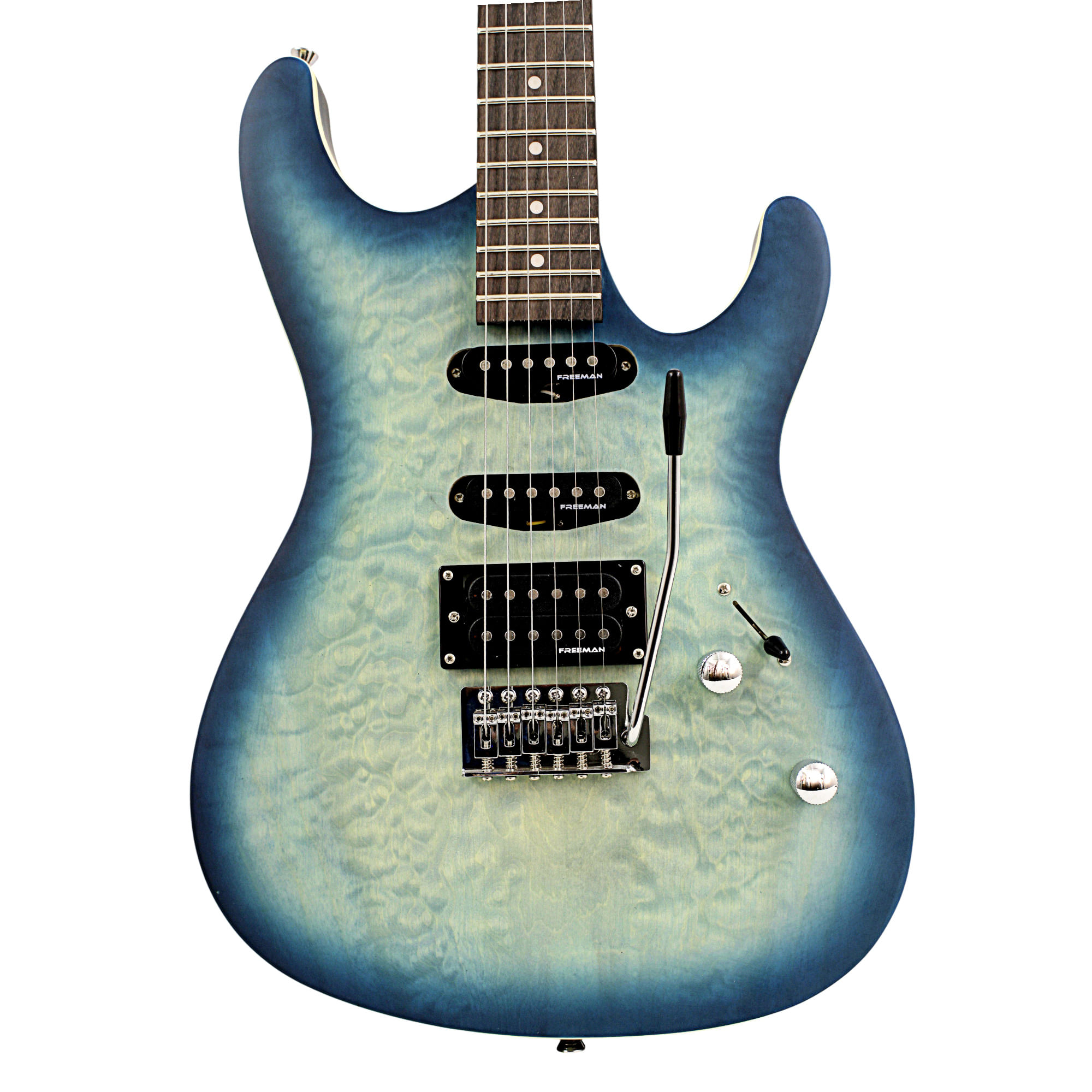 Guitarra Eléctrica Freeman SSA - Quilted Turquoise Blue foto 2