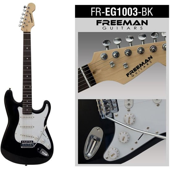 Guitarra Eléctrica Freeman Stratocaster FREG1003 - Black foto 2