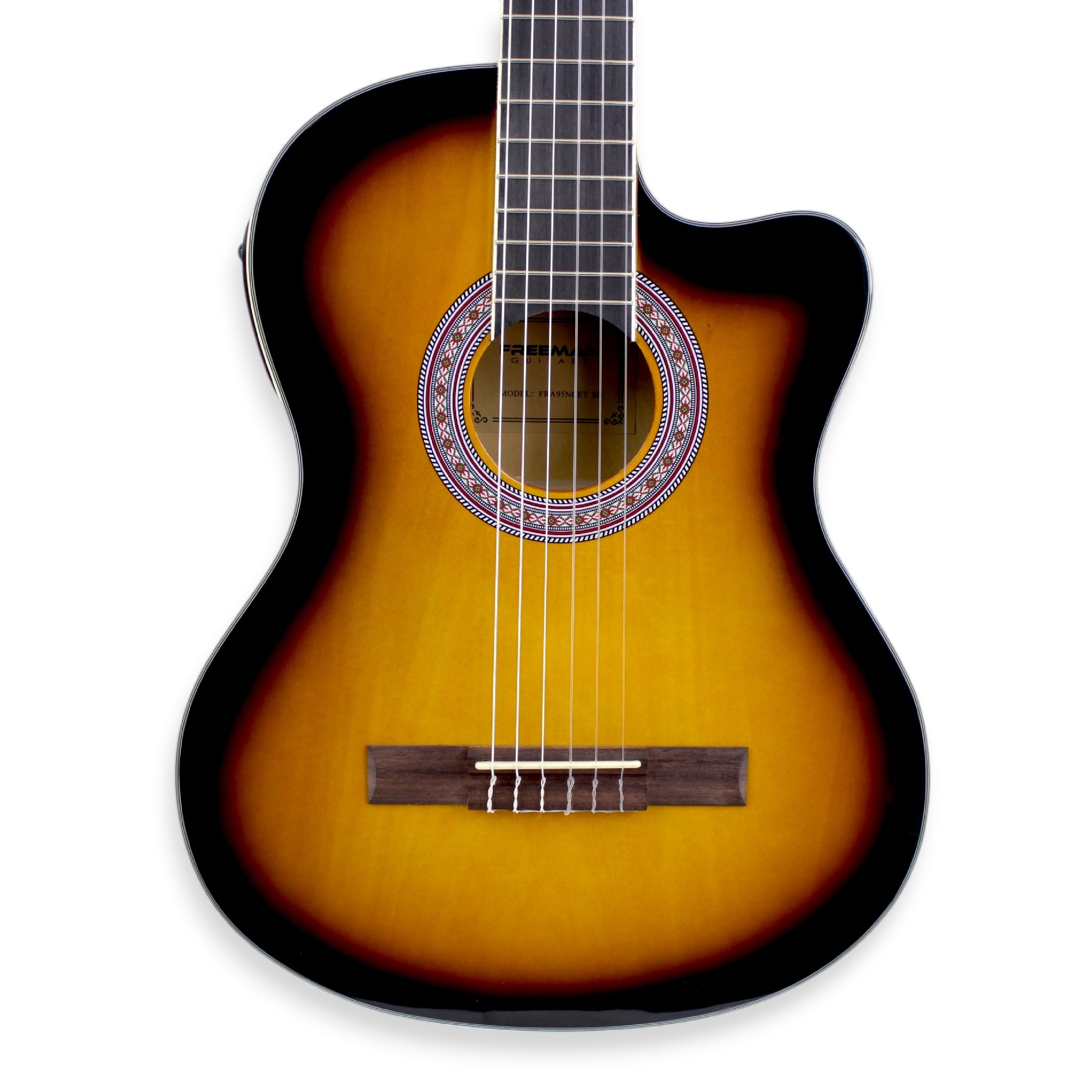 Guitarra Clásica Electroacústica Slim Freeman FRA95NCET - Sunburst foto 4