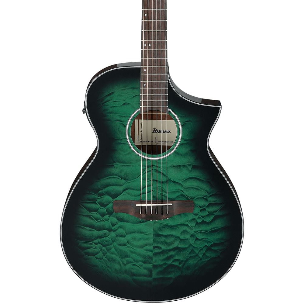 Guitarra Electroacústica Ibanez AEWC16QA TEH - Transparent Emerald foto 2