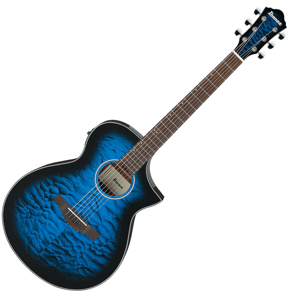 Guitarra Electroacústica Ibanez AEWC16QA TLH - Transparent Blue