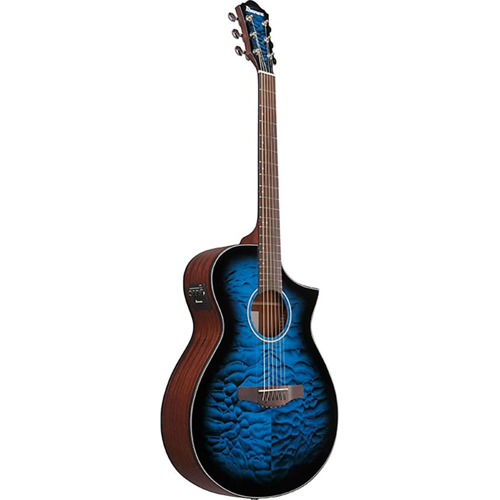 Guitarra Electroacústica Ibanez AEWC16QA TLH - Transparent Blue foto 3