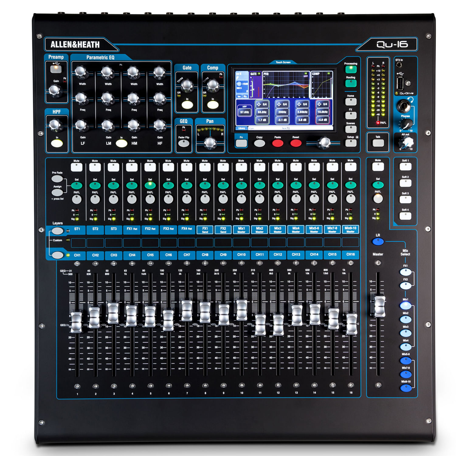 Mezclador digital Allen & Heath QU16 fader motorizados foto 2
