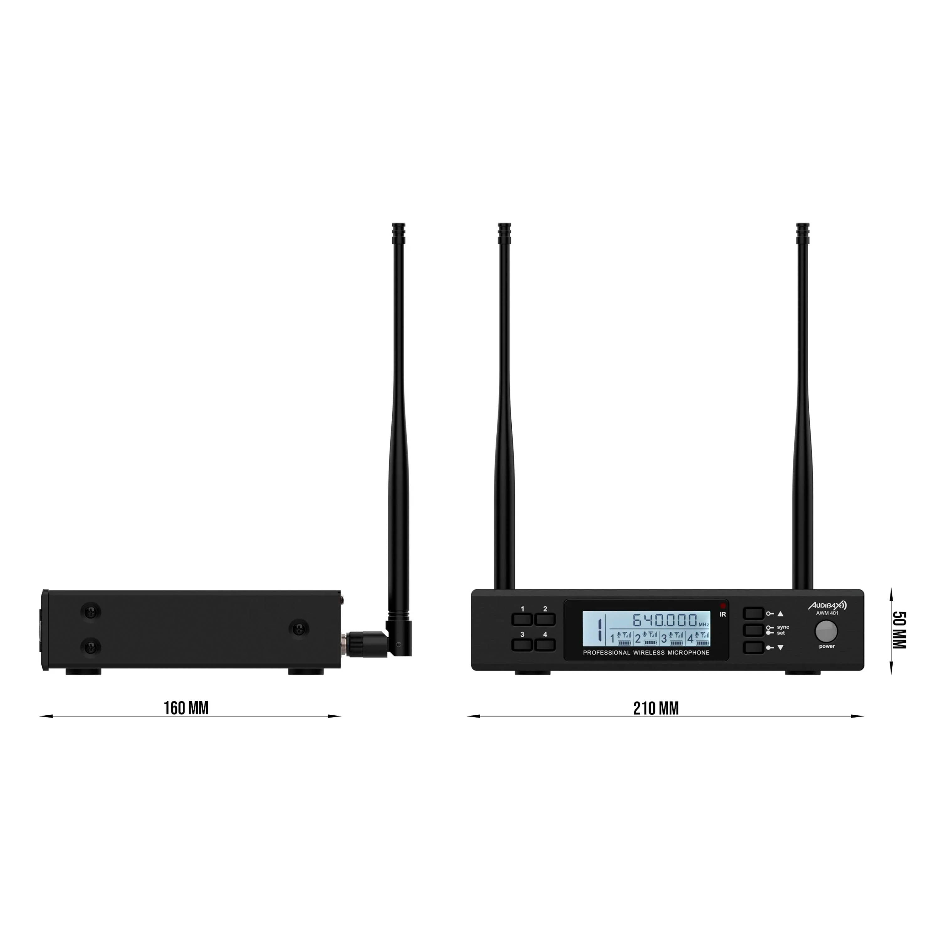 Micrófono inalámbrico de Mano Audibax AWM 401 Cuadruple foto 5