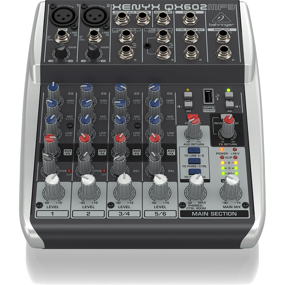 Mixer Análogo Con Efectos y Mp3 Behringer XENYX QX602MP3 foto 2
