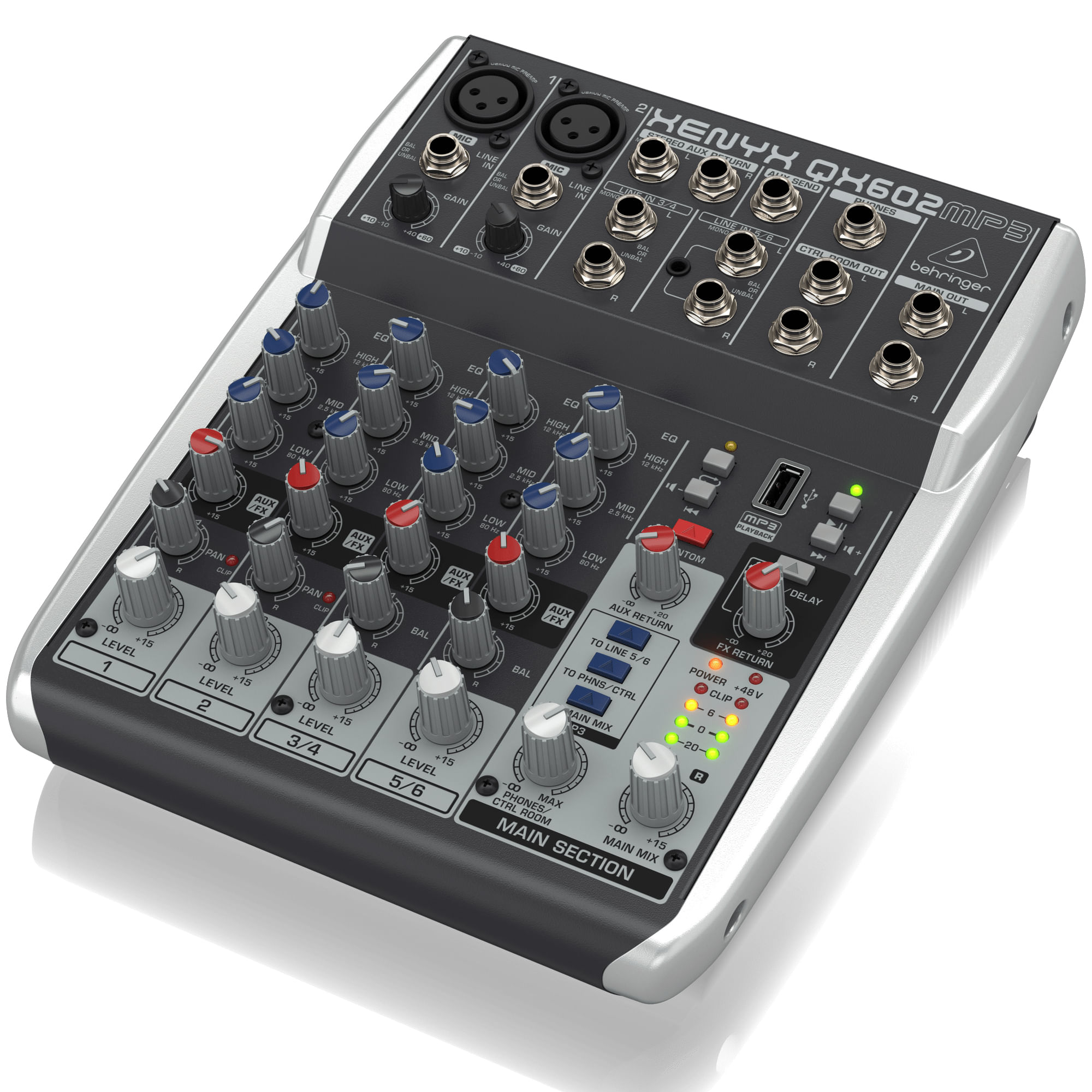 Mixer Análogo Con Efectos y Mp3 Behringer XENYX QX602MP3 foto 3
