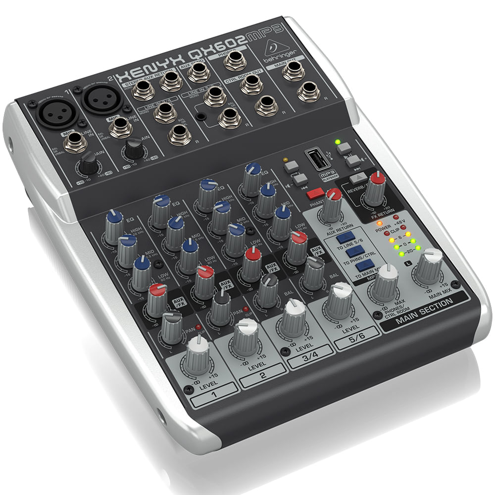 Mixer Análogo Con Efectos y Mp3 Behringer XENYX QX602MP3 foto 4