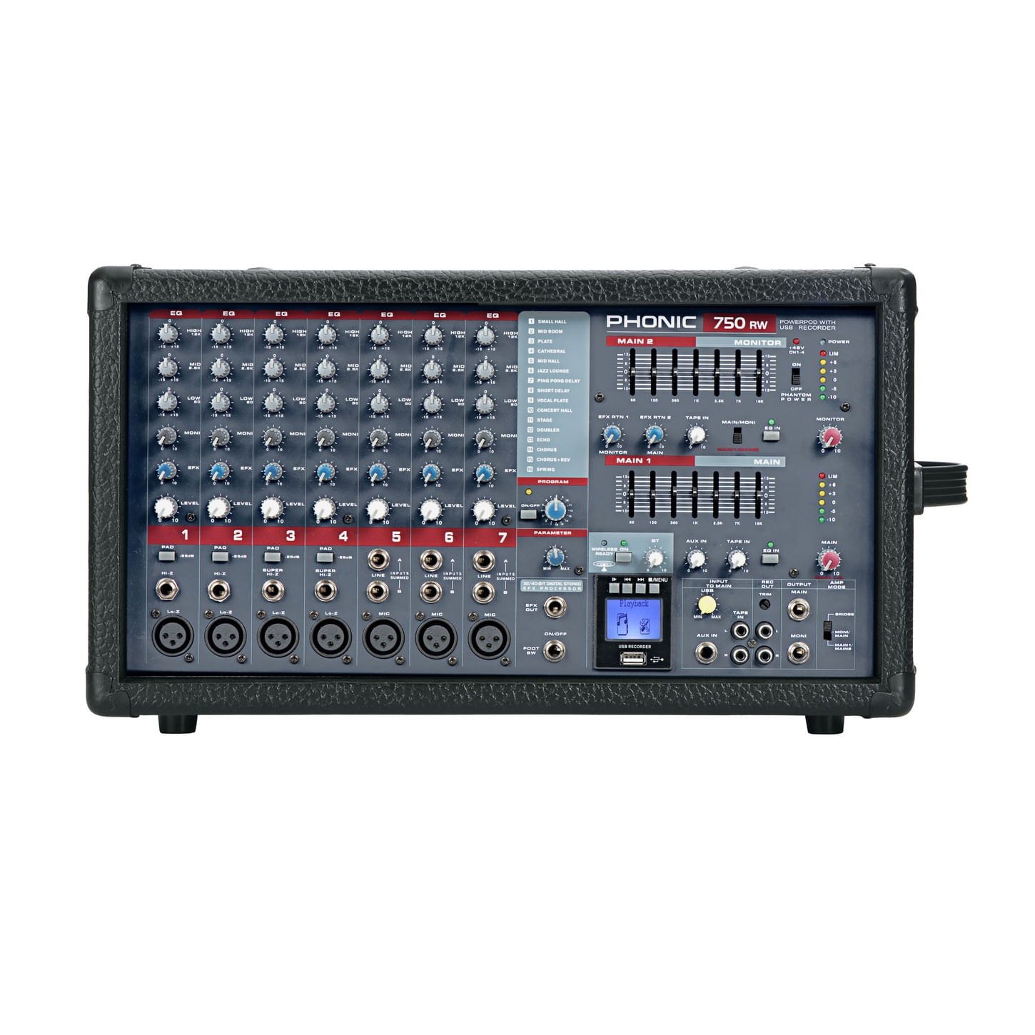 Mixer con power Phonic POWERPOD 750RW - conexión USB y Bluetooth