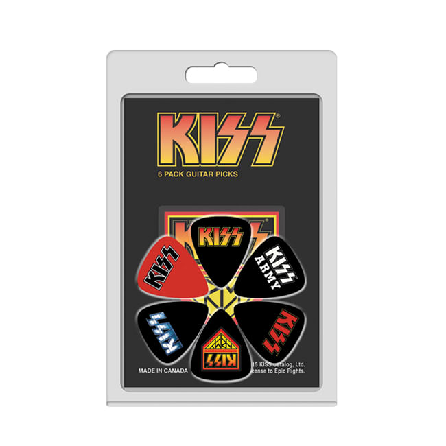 Pack de 6 uñetas Perri's Leathers diseño de LP-KISS2