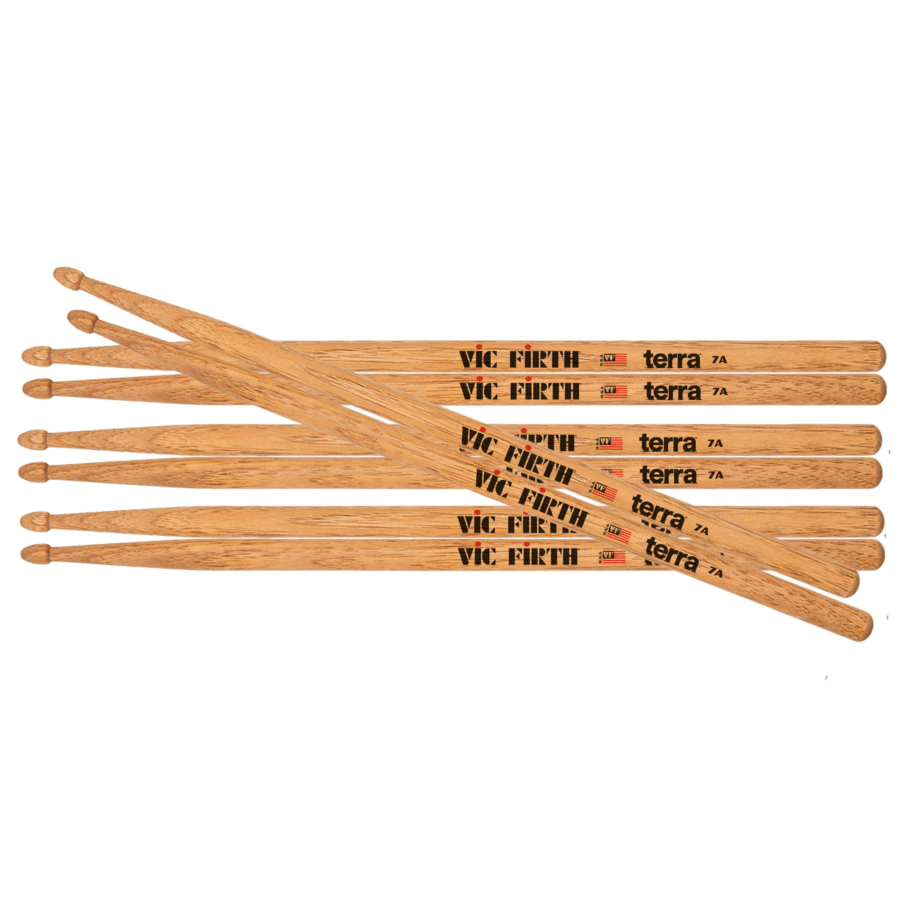 Pack Baquetas Vic Firth 7A Terra Wood 4 Pares foto 2