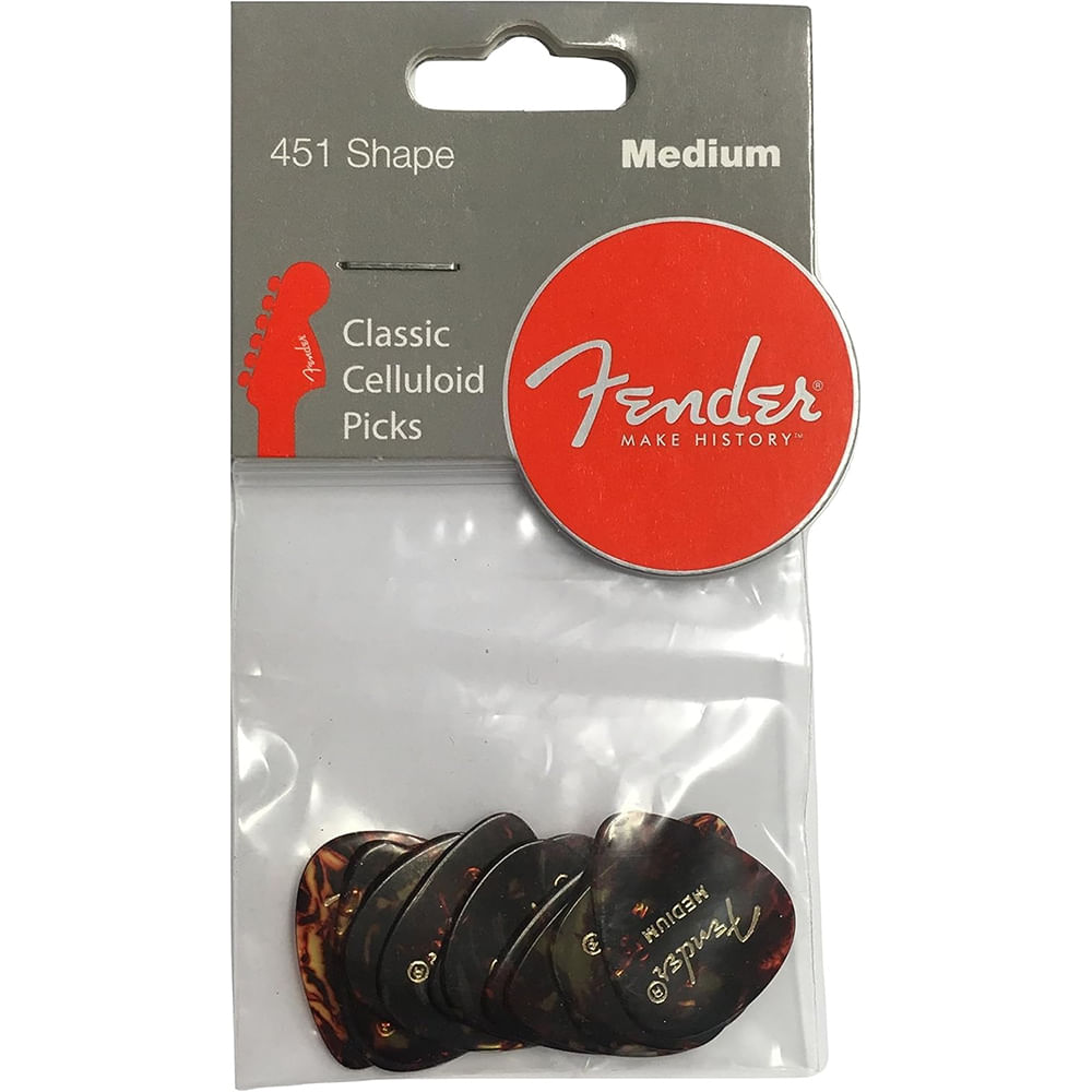 Pack De 12 Uñetas Fender Classic Celluloid - 451 Shape - Medium .71mm foto 2