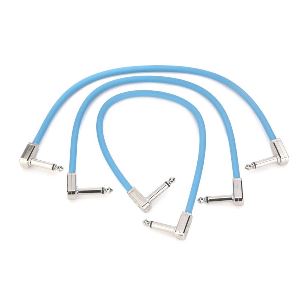Pack de 3 cables flex patch Ernie Ball 12'' blue - P06461 foto 2
