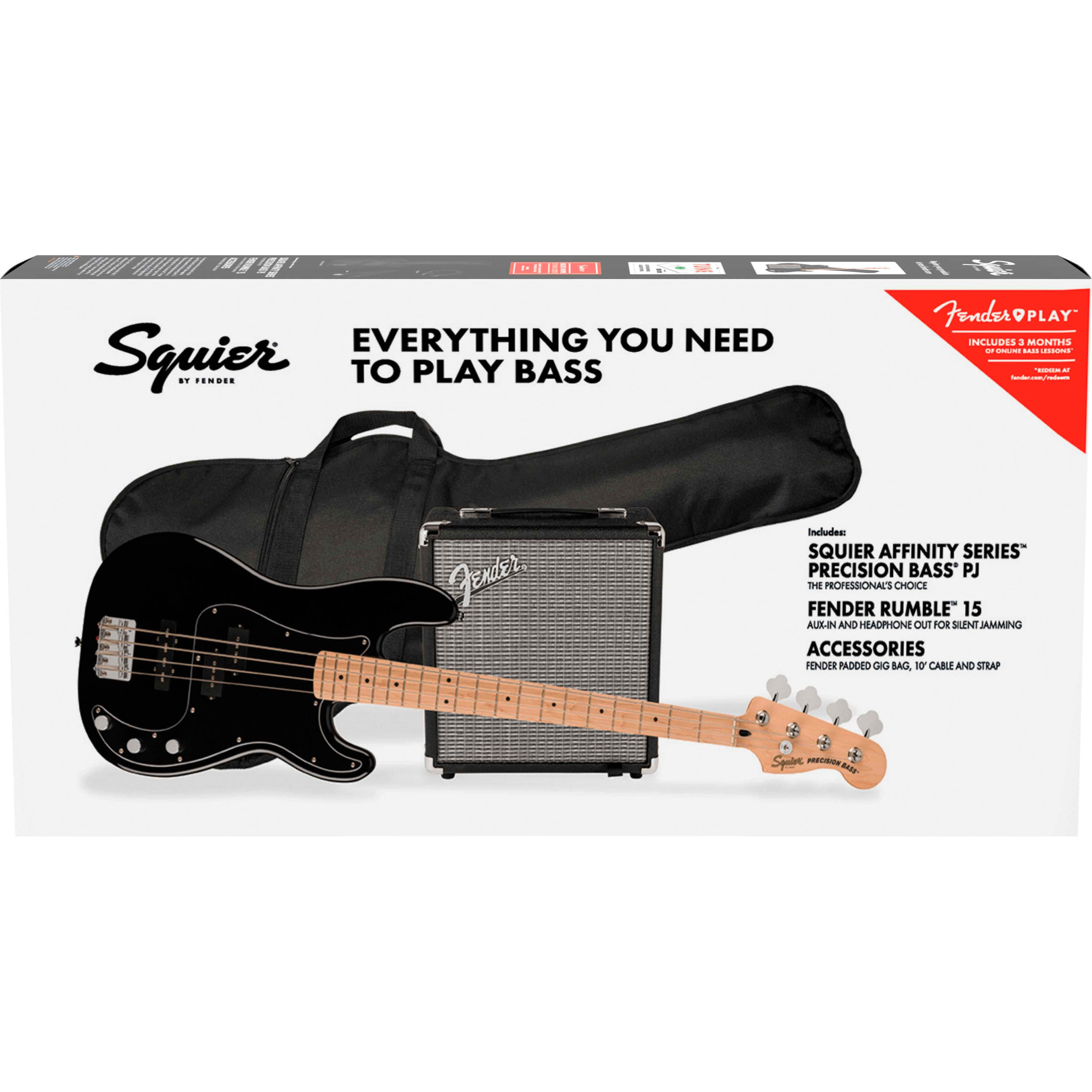 Pack de bajo eléctrico Squier Affinity Series® Precision Bass® PJ Pack- Black foto 2
