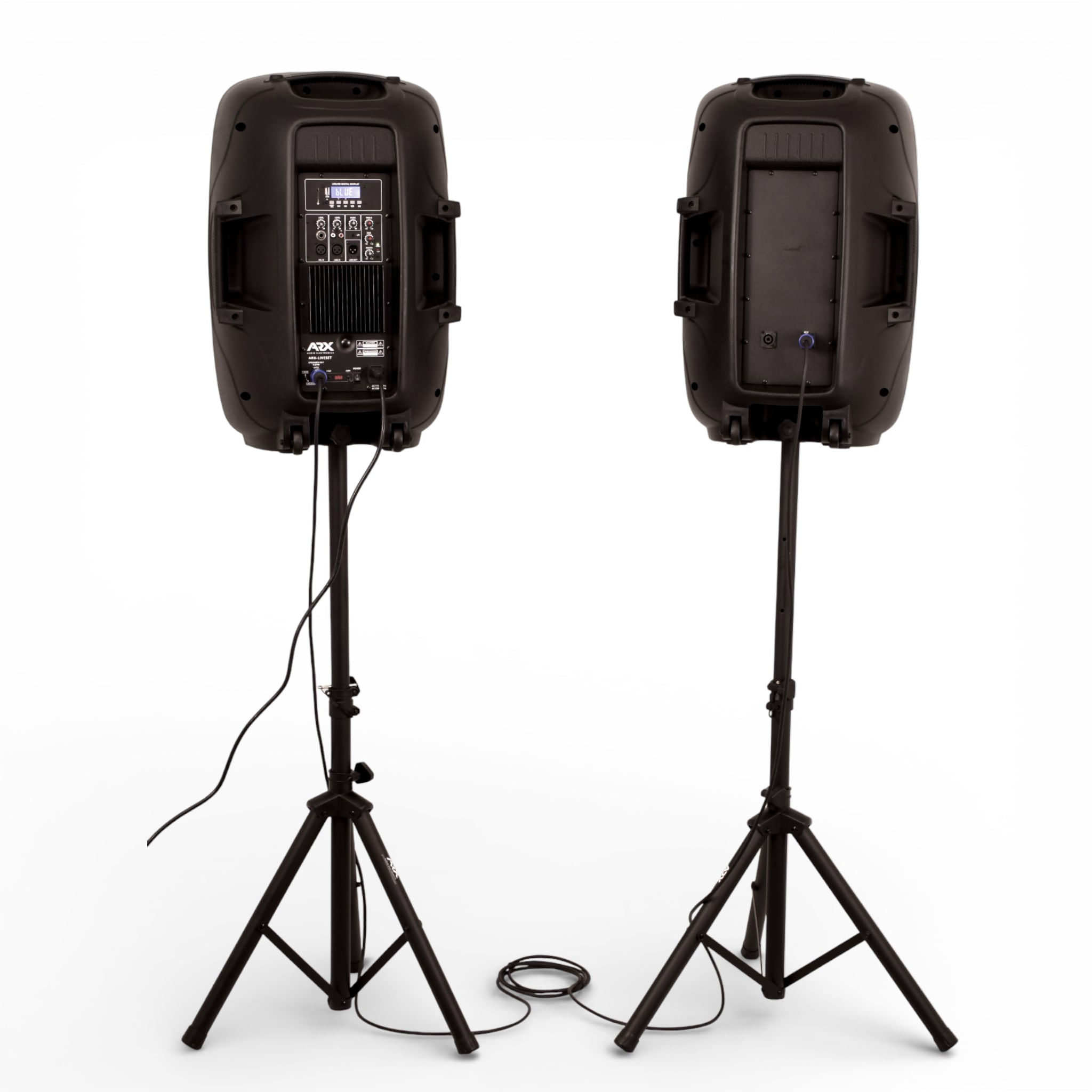Pack de cajas activas ARX PQ-15AUC 15" 250W + 250W  con atril y cable foto 2