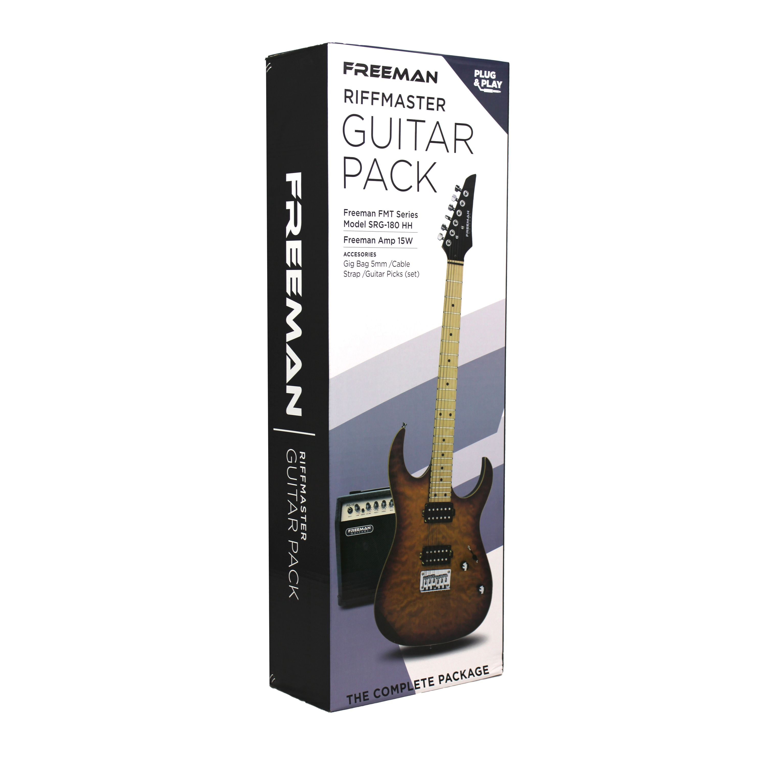 Pack de guitarra eléctrica Freeman RIFFMASTER Black SRG-180F FMT foto 5