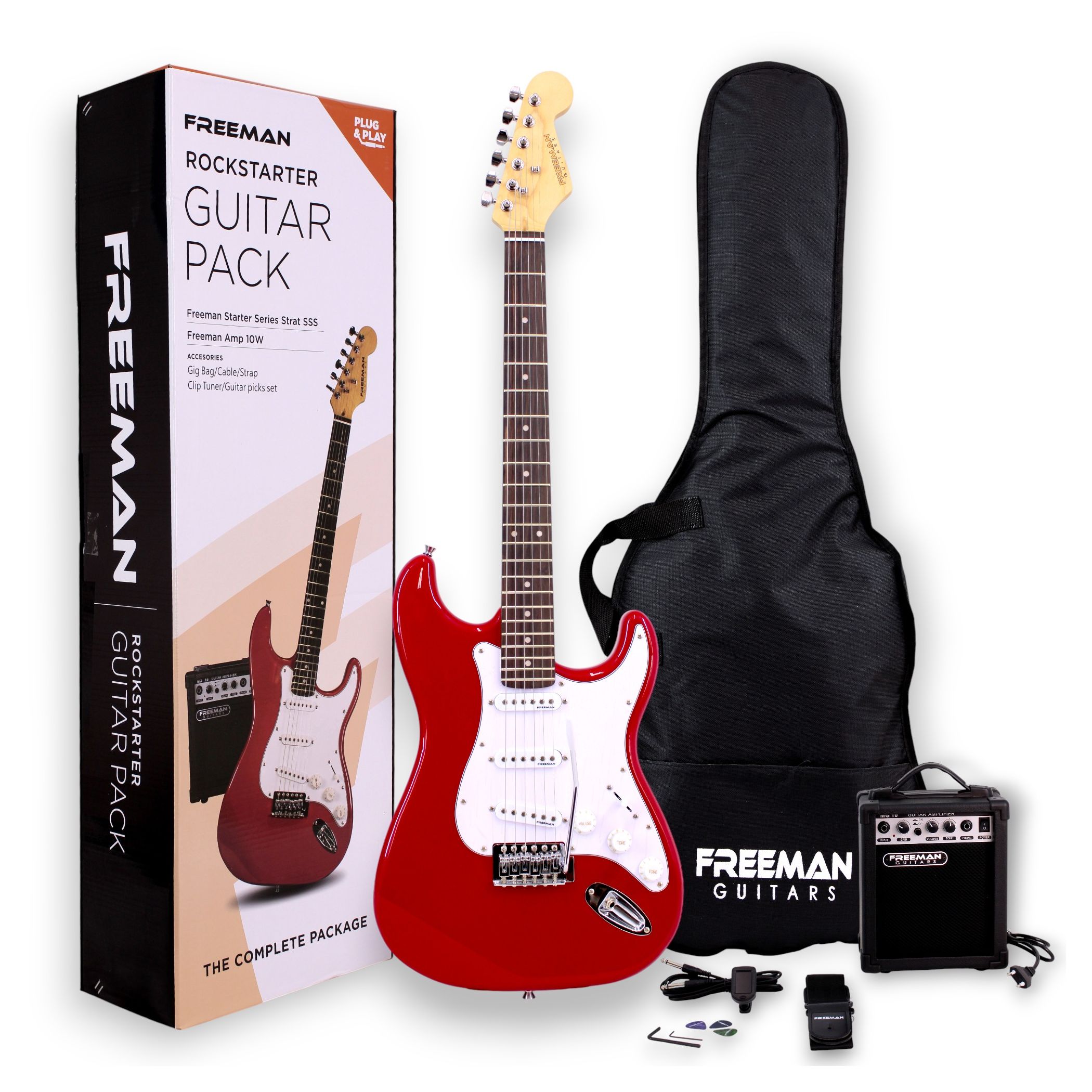Pack de guitarra eléctrica Freeman Rockstarter - Red